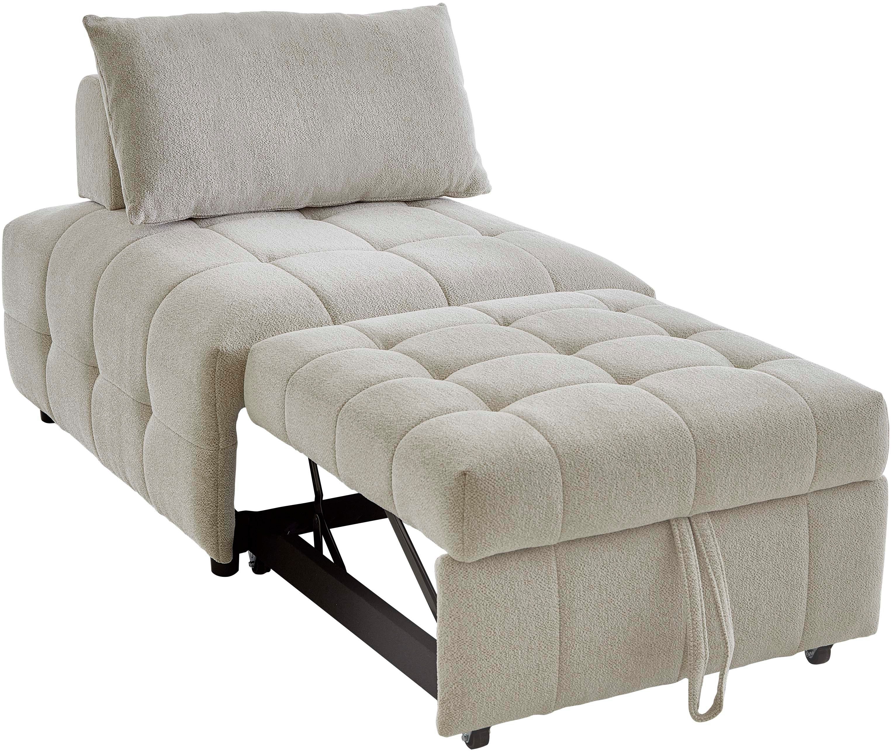 ATLANTIC home collection Fauteuil Fabio Slaapstoel met zitdiepteverstelling