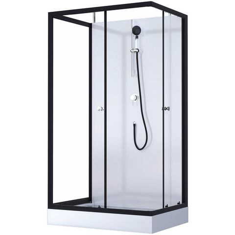 Marwell Complete douche Black and White, 110 cm x 80 cm