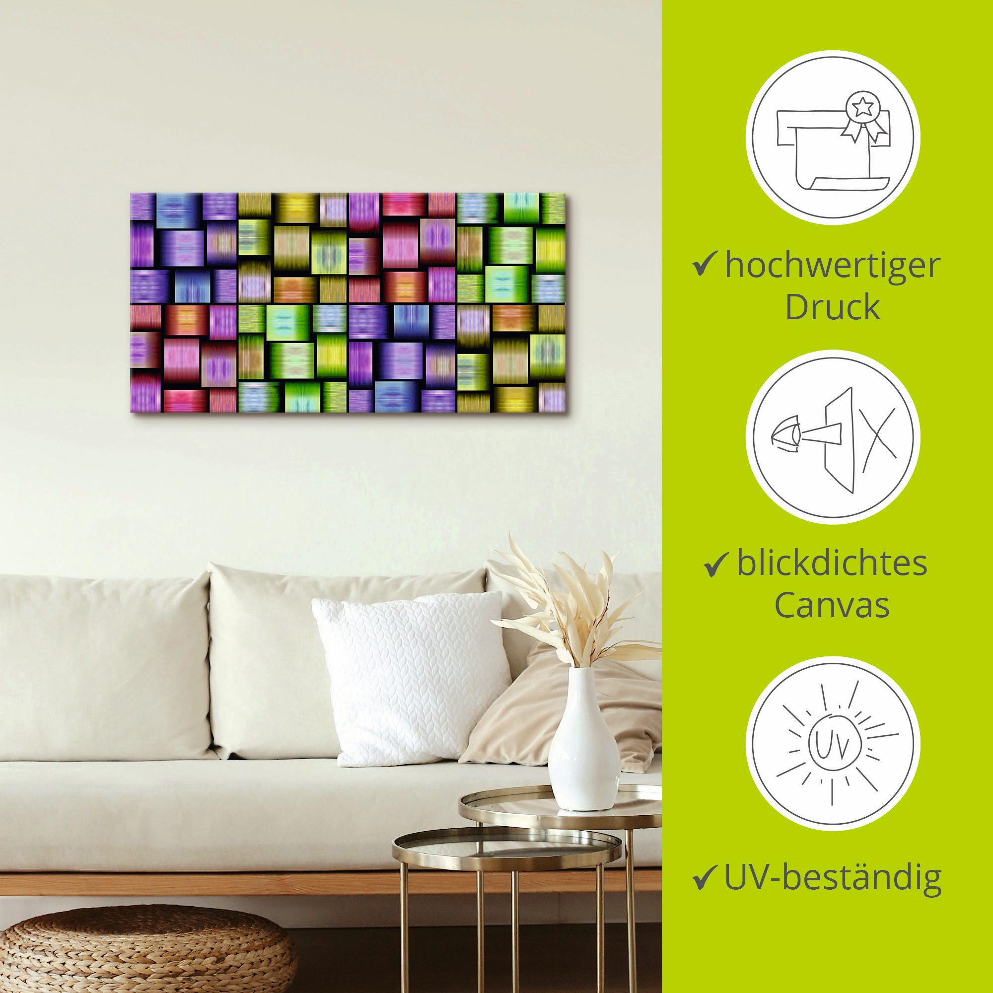 Artland Artprint op linnen Veelkleurige motieven gespannen op een spieraam
