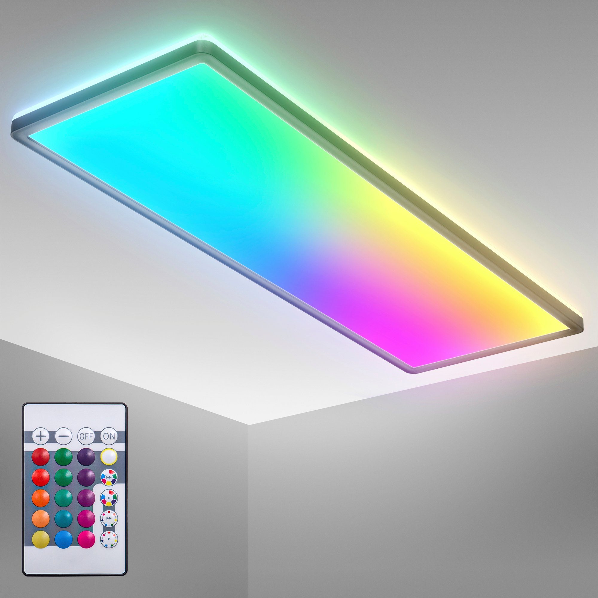 B.K.Licht Led-plafondlamp BK_PL1555 RGBW Deckenlampe, LED Panel, mit Farbwechsel, Dimmbar