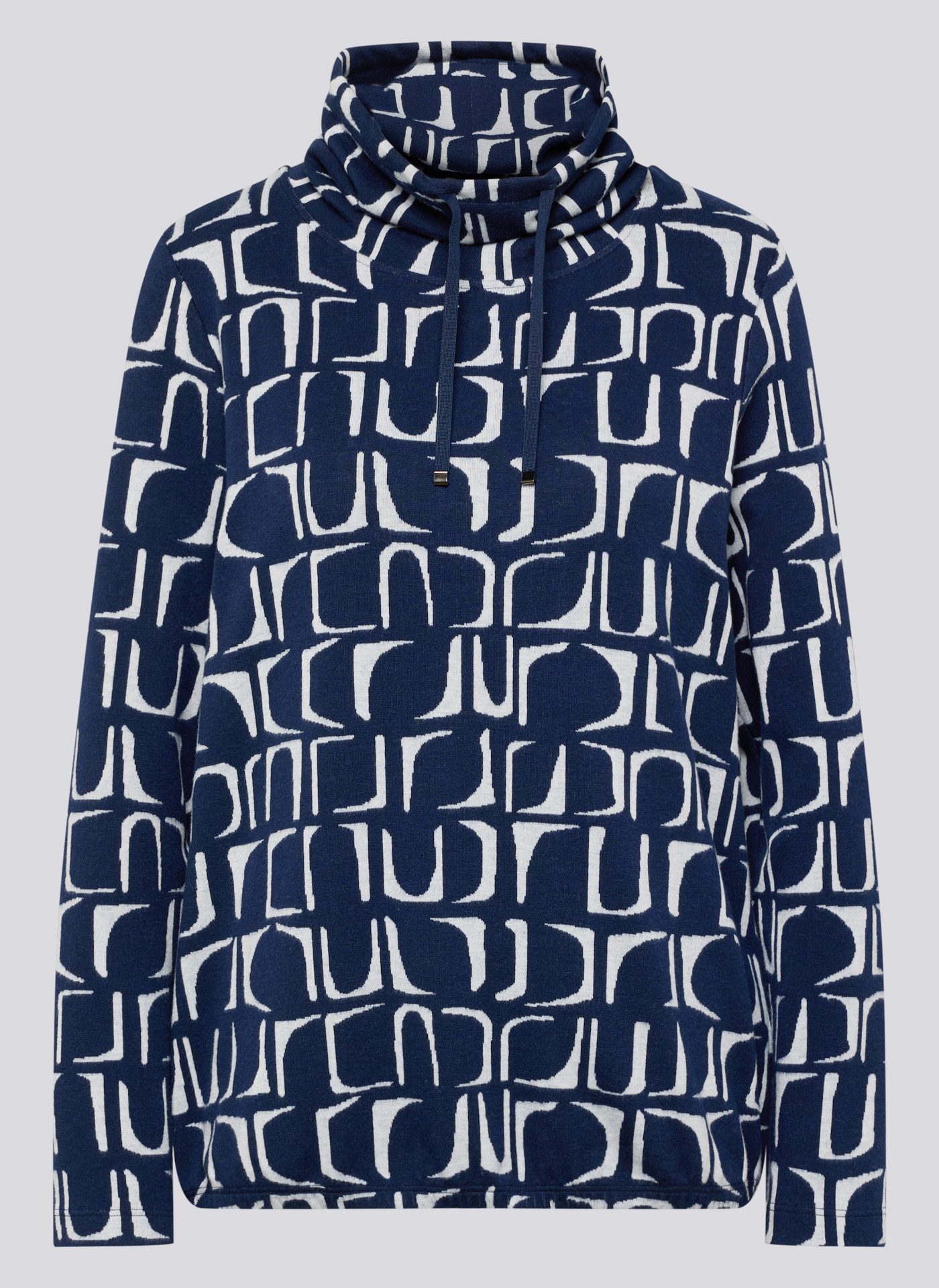 Rabe Shirt met lange mouwen met grafisch patroon en gerimpelde kraag met trekkoord