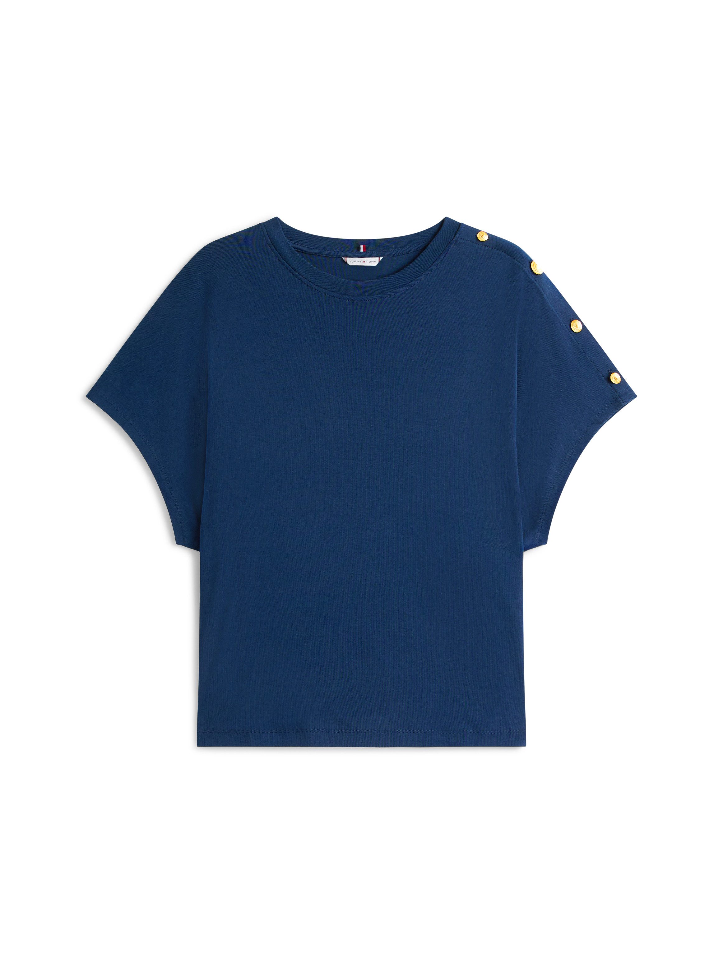 Tommy Hilfiger Curve Shirt met korte mouwen CRV GOLD BUTTON SS TEE