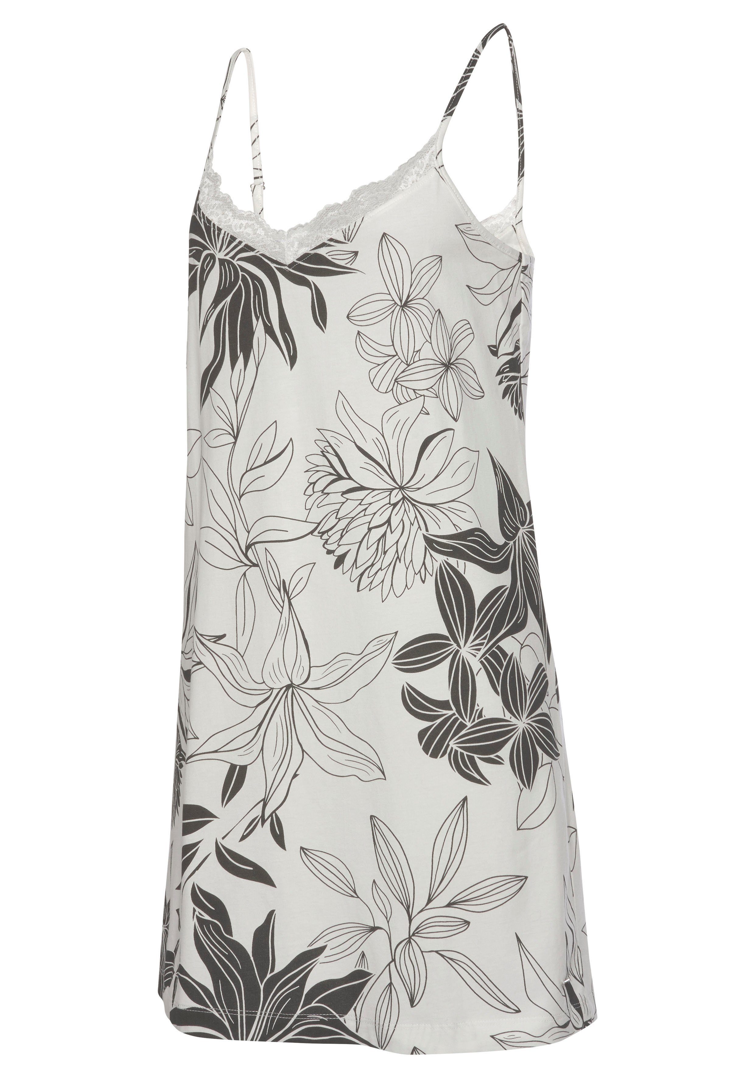 Lascana Negligé met bloemenprint