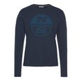 north sails shirt met lange mouwen met grote logoprint blauw