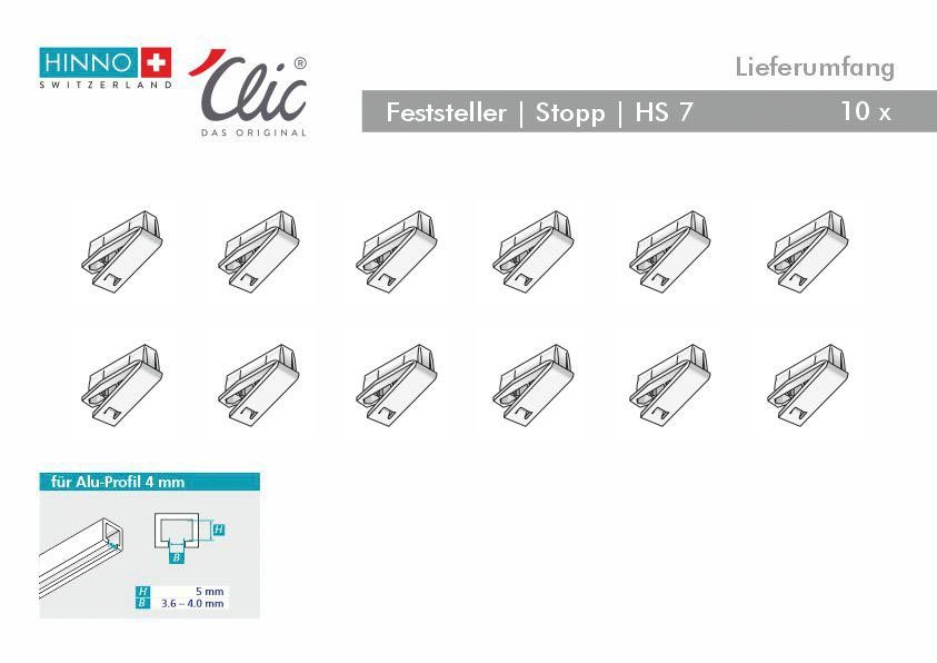 HINNO Stoprunner Hinno-stop HS07 HINNO klik-stoprunner (10 stuks)