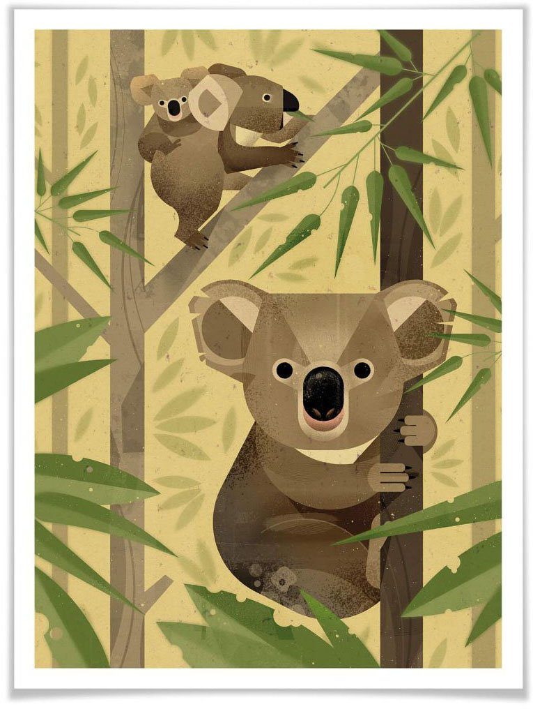 Wall-Art Poster Koala Poster, artprint, wandposter (1 stuk)