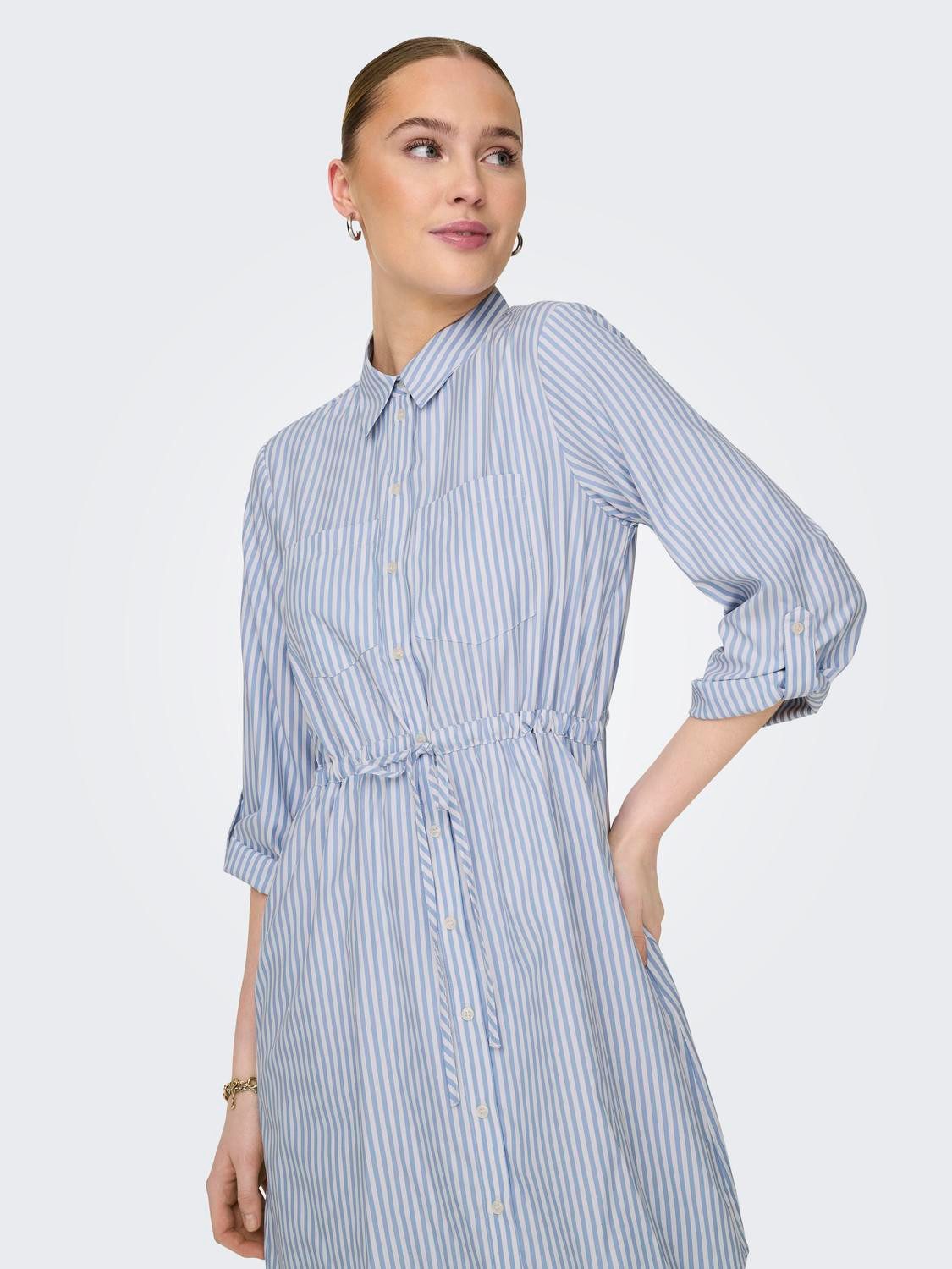 Only Jurk met overhemdkraag ONLSARAH LS SHIRT DRESS WVN