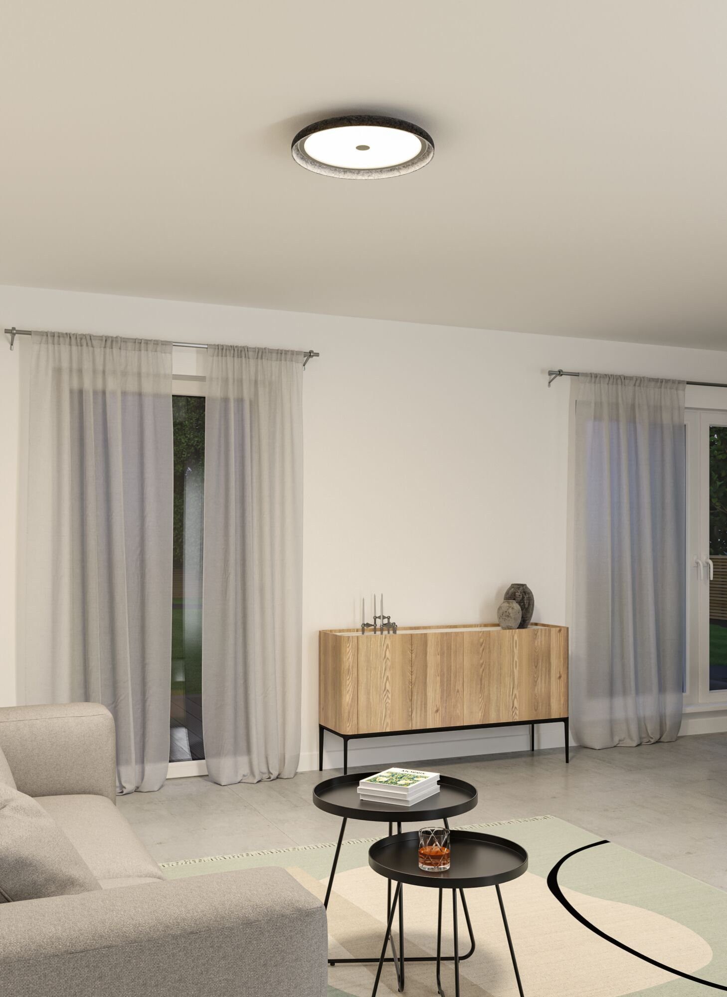Paulmann Led-plafondlamp Zarina 3-Staps-dimbaar 2700K 3400lm 34W Antraciet (1 stuk)