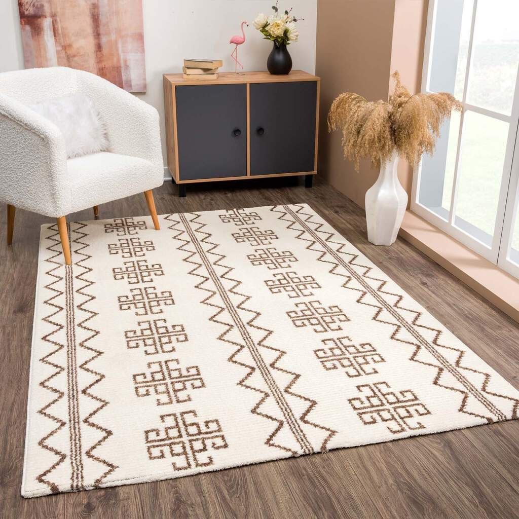 Carpet City Vloerkleed April 0608 moderne vloerkleden maat 200 cm x 290 cm x 10 mm beige