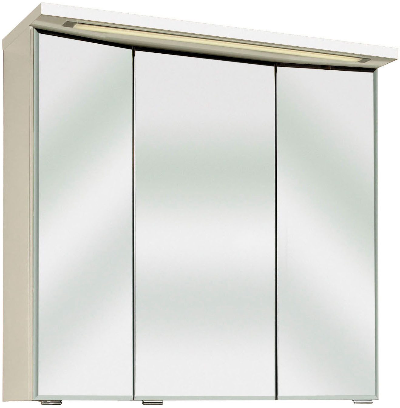 Saphir Badmeubelset Trentino 2-delig keramische wasbak met LED spiegelkast Badkamermeubel-set 79cm breed, incl. deurdemper, 3 deuren, 2 lades (3 stuks)