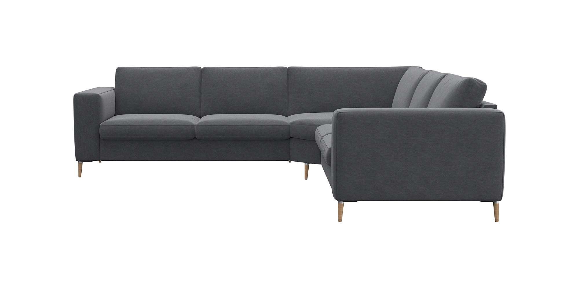 FLEXLUX Hoekbank Fiore, gelijkbenig, super zitcomfort door koudschuim in de zitting grijs, hoekbanken, 257 cm