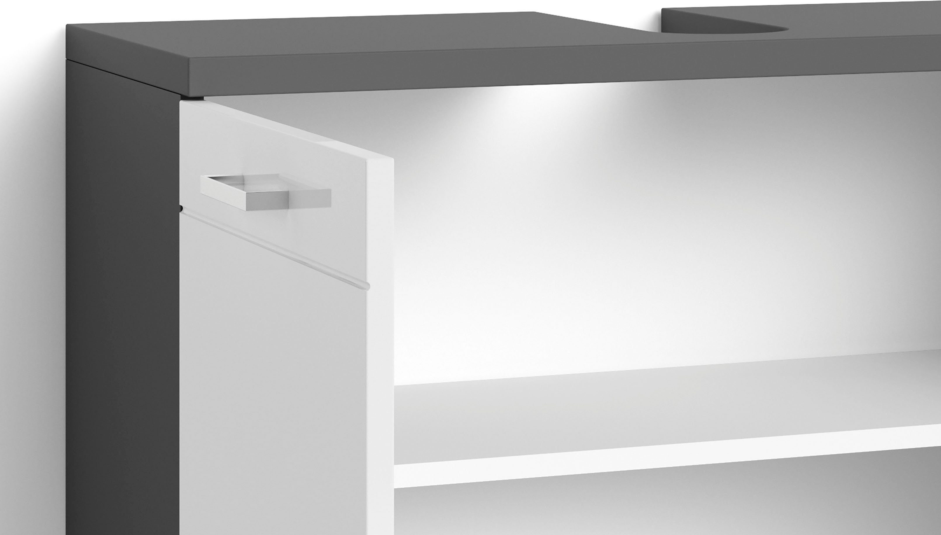 byLIVING Wastafelonderkast Nebraska Breedte 80 cm, badkamerkast, mdf-fronten in hoogglans-look