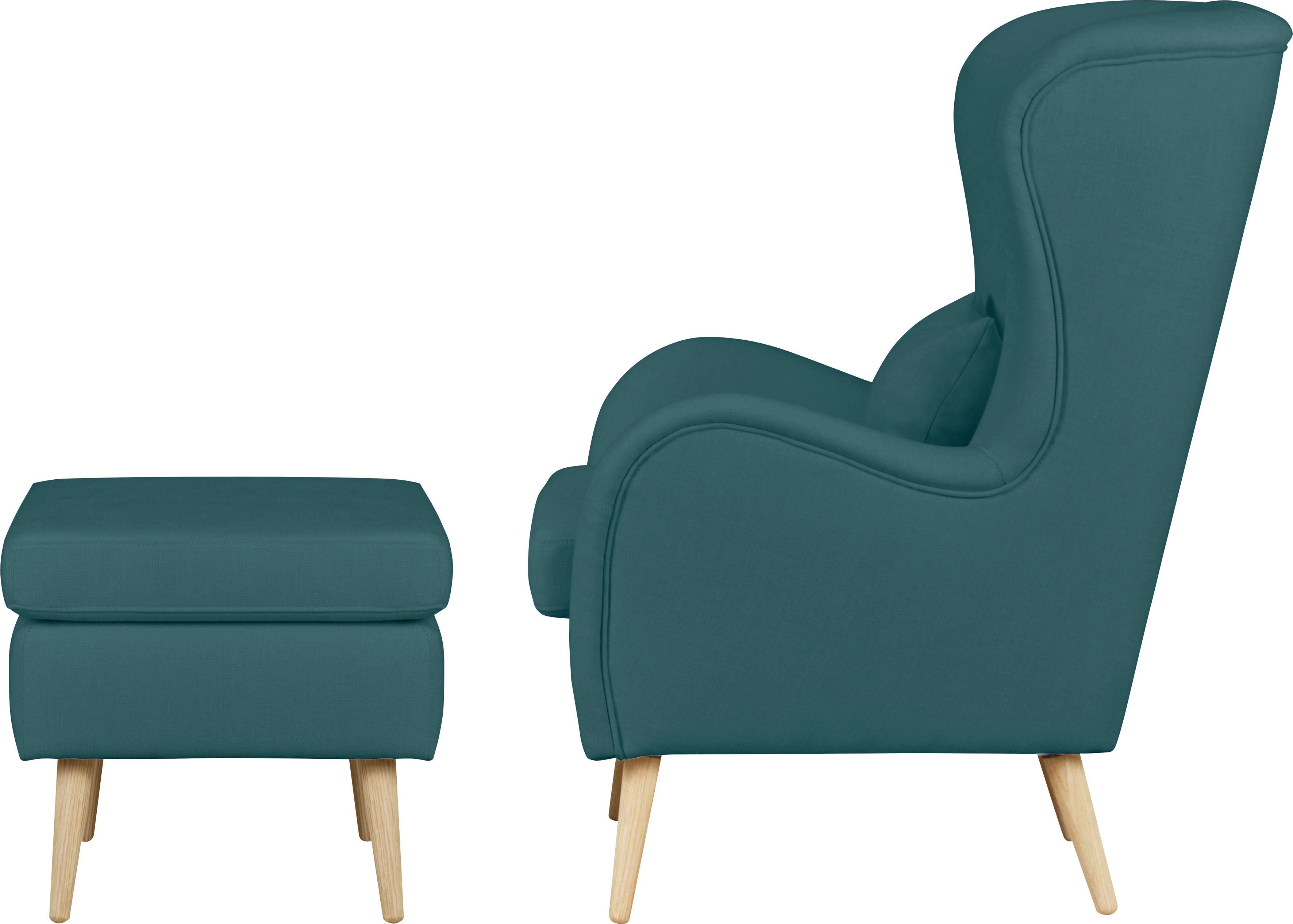 Guido Maria Kretschmer Home&Living Fauteuil Salla naar keuze met of zonder hocker, grote fauteuil: afm. bxdxh: 78x94x118 cm, overtrekstof ook in luxe-microvezel in imitatiebont-loo