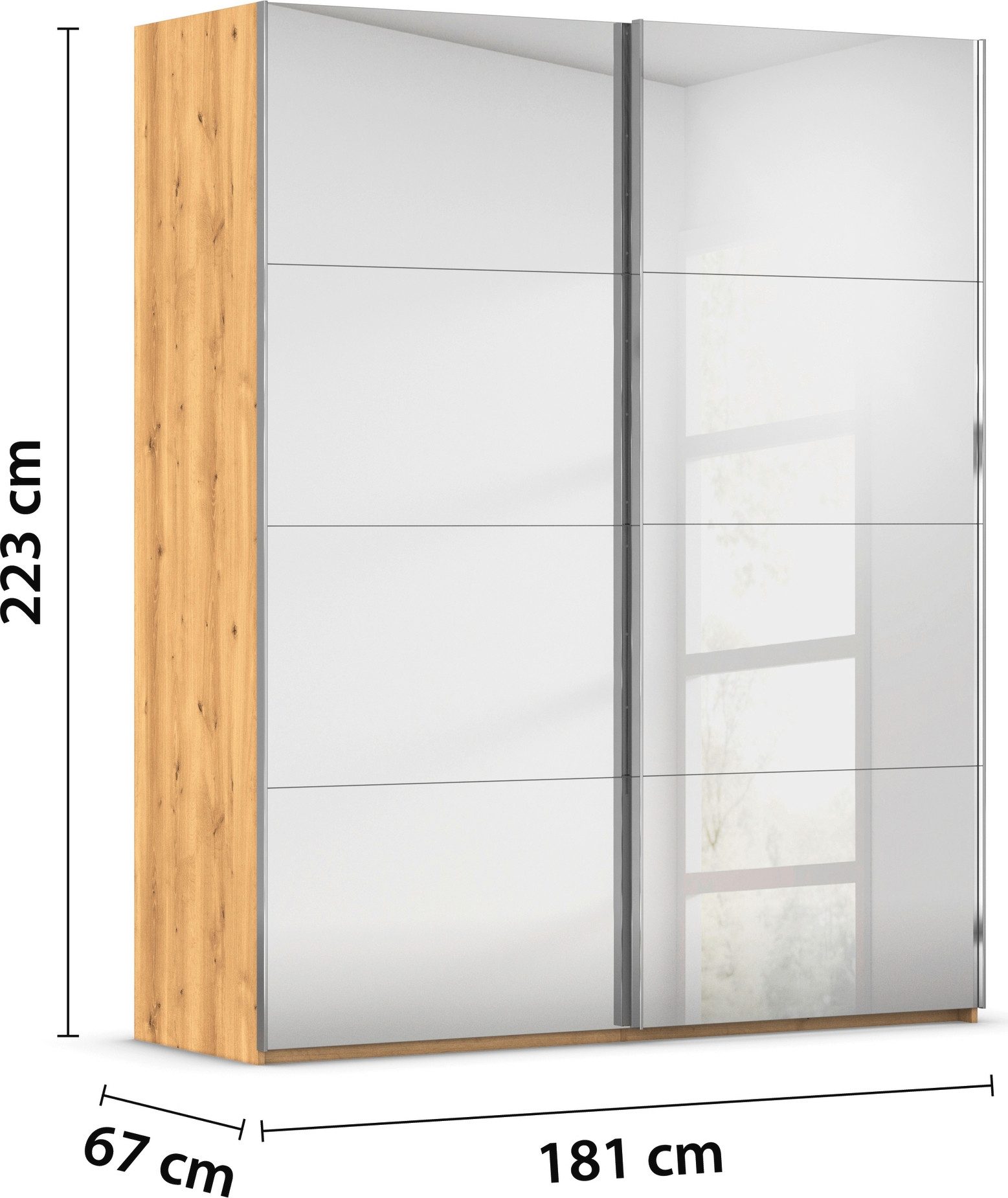 rauch Schuifdeurkast Kledingkast Kast Garderobe Slaapkamerkast SCALE-FYRA edel vierdelige deuren, spiegelfront en veel kleuren made in germany