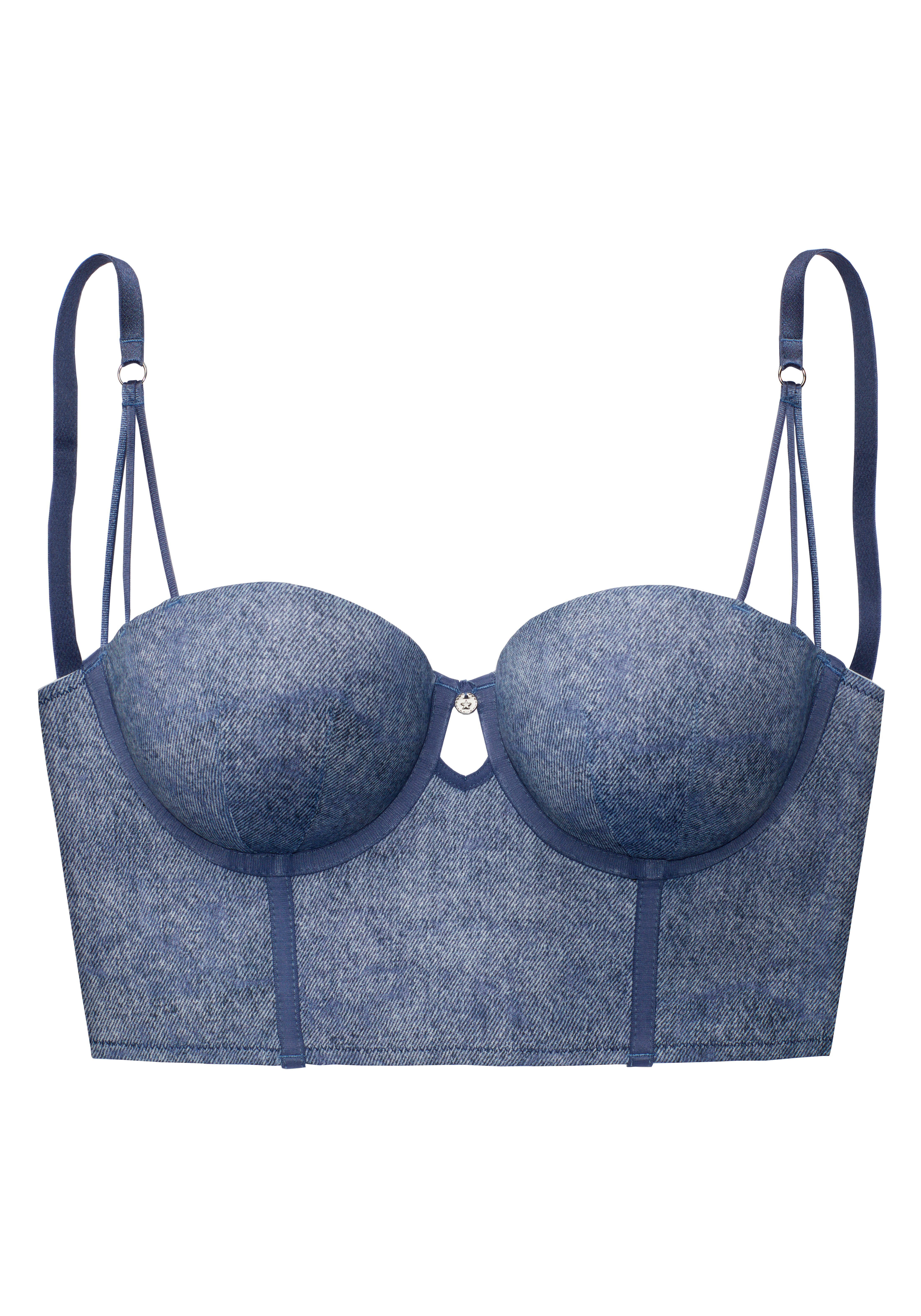 Vivance Lijfje met beugel in trendy denim-look, sexy lingerie
