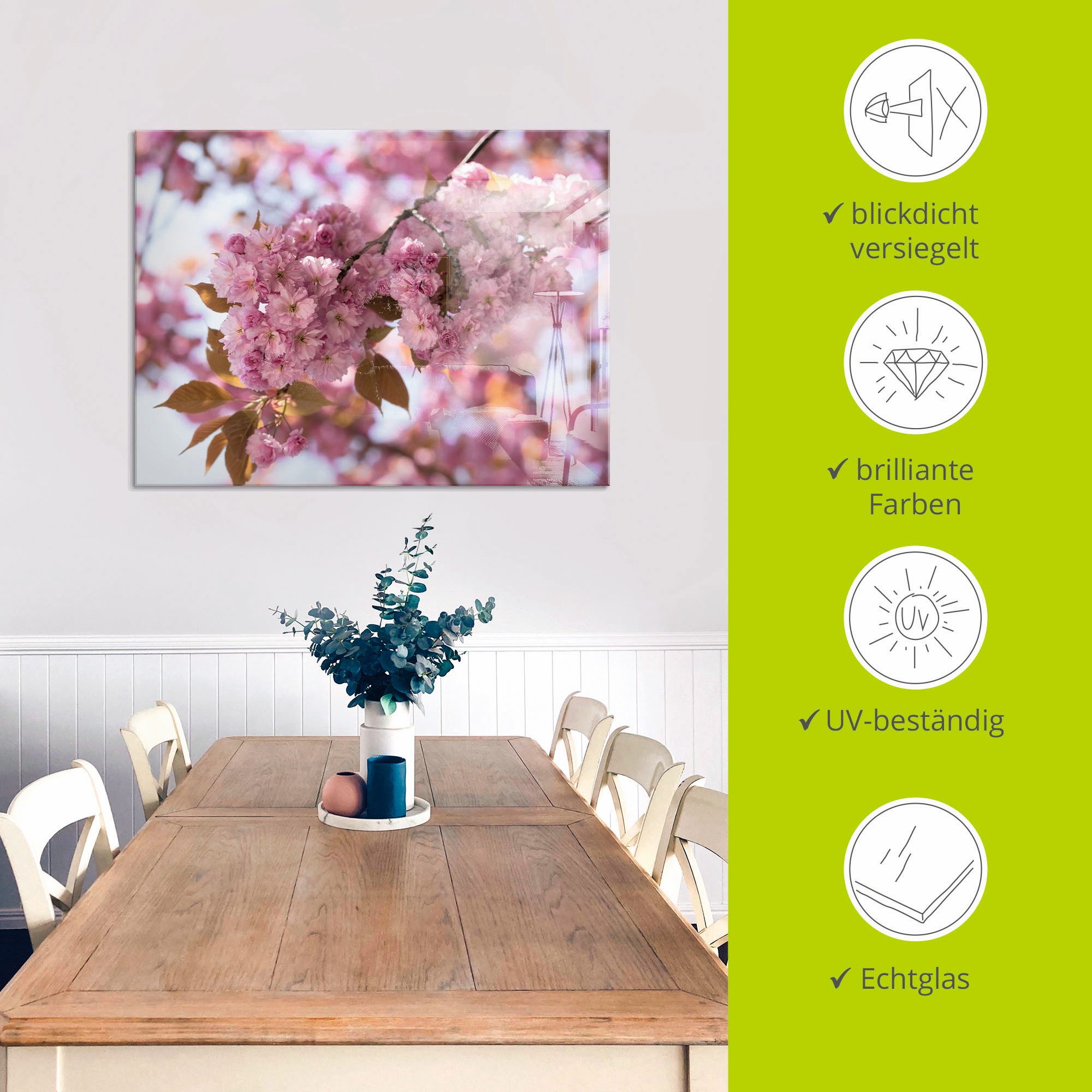 Artland Print op glas Japanse kersenbloesem in Love I