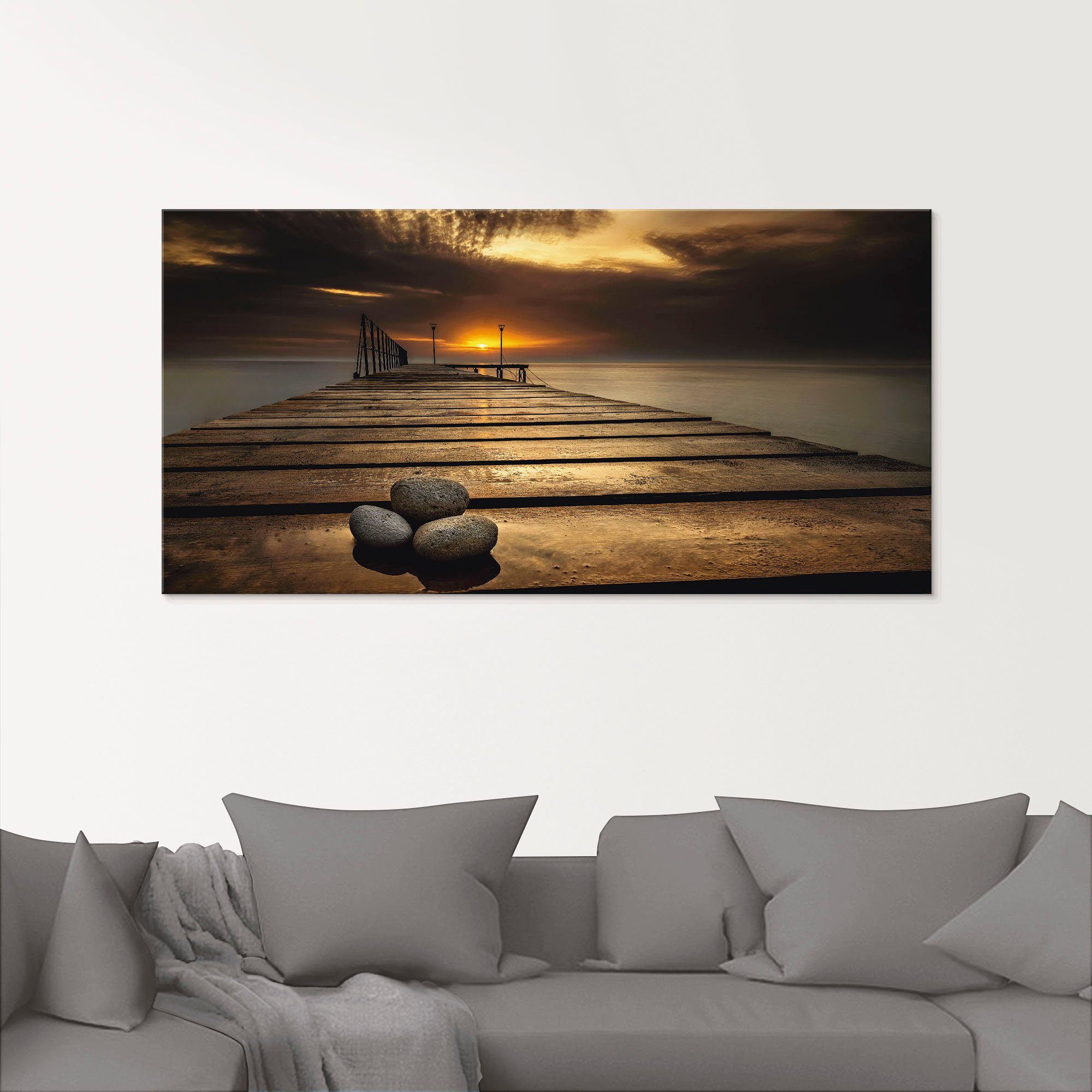 Artland Print op glas Zonsopkomst aan de Zwarte Zee