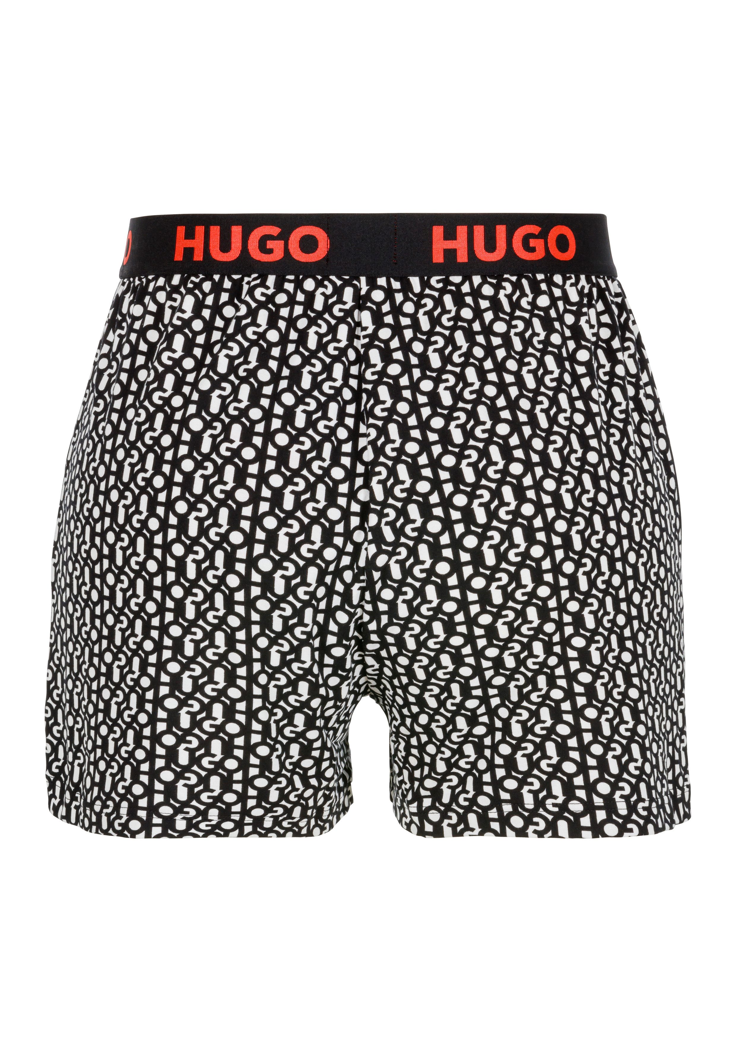 HUGO underwear Short UNITE_SHORTS PRINTED met elastische logo-tailleband