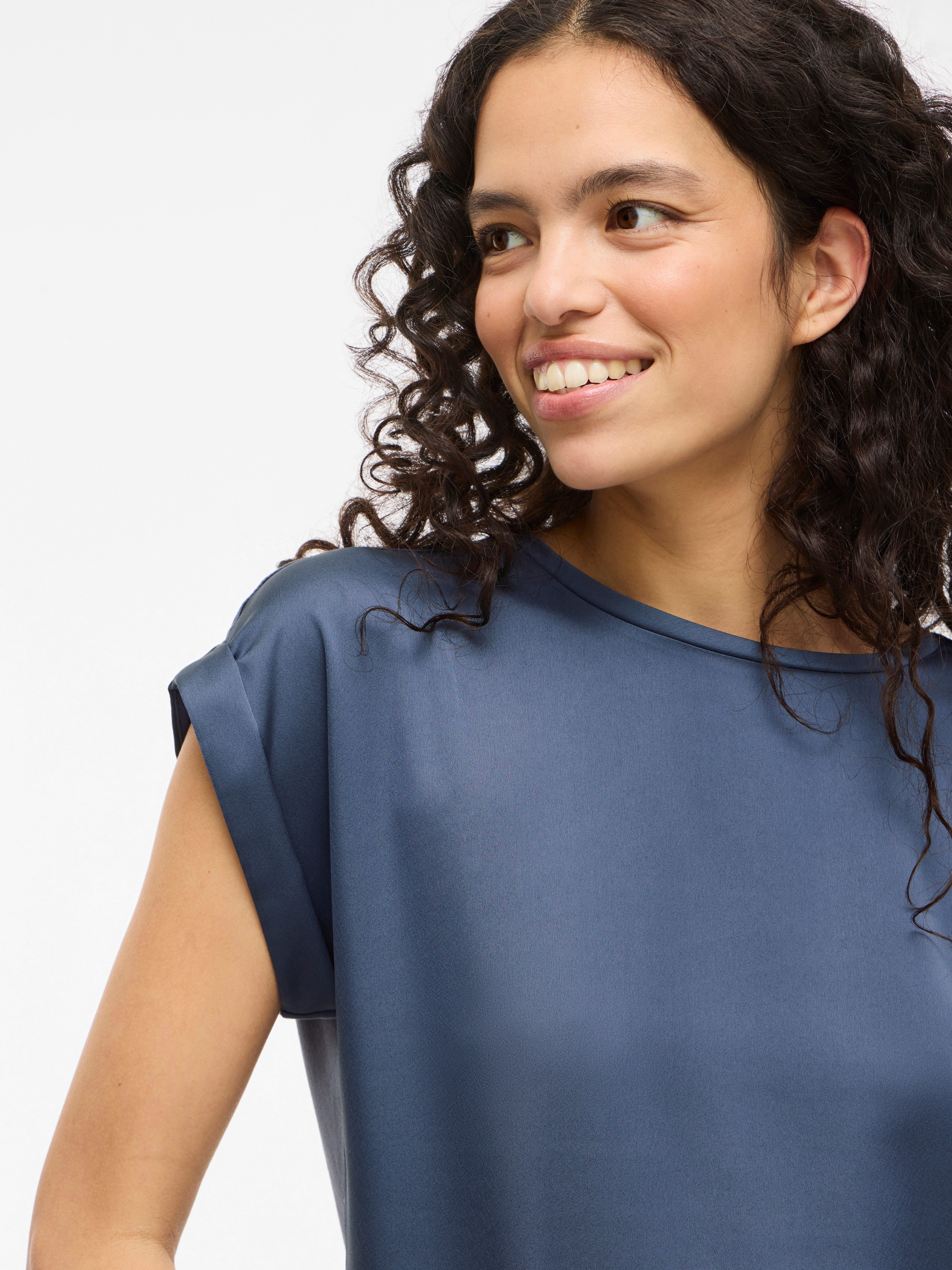 Vila Shirt met korte mouwen VIELLETTE S/S SATIN TOP - NOOS