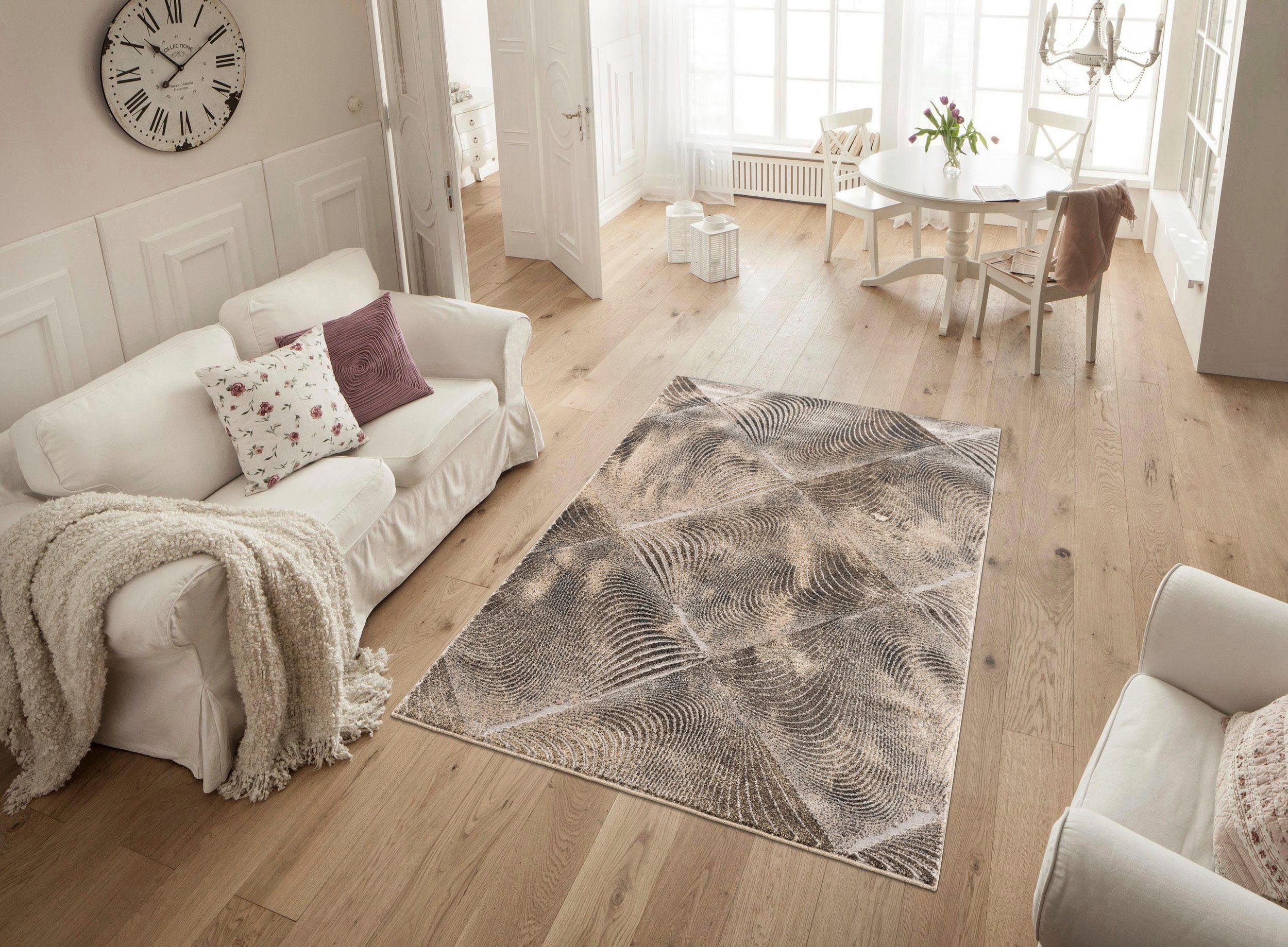 Home affaire Vloerkleed Falco met glansgaren, korte pool, het ideale vloerkleed voor woonkamer & slaapkamer
