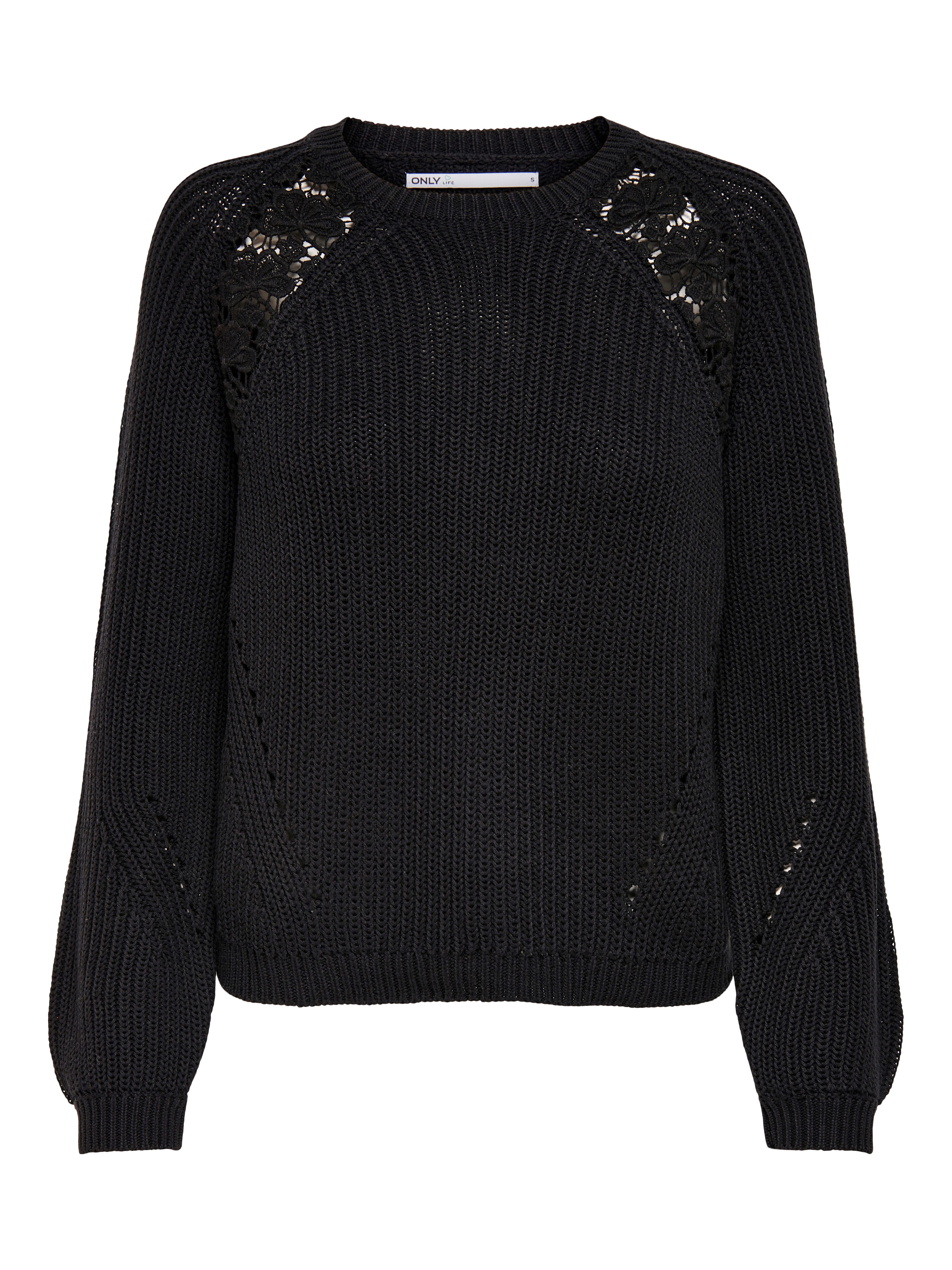 Only Gebreide trui ONLMAGA L/S LACE PULLOVER KNT NOOS