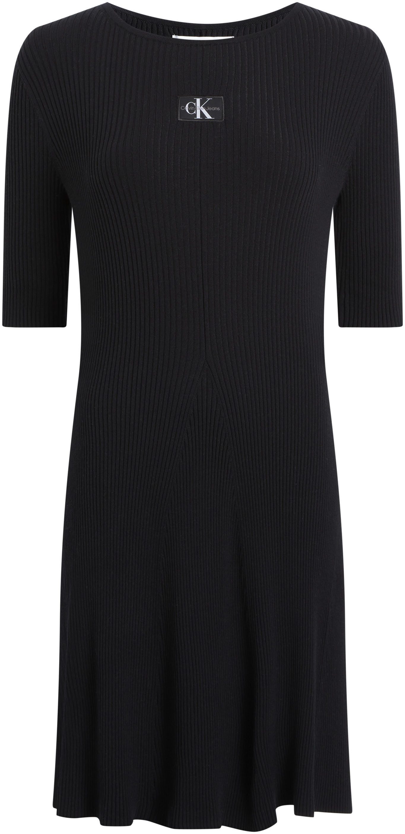 Calvin Klein Sweatjurk WOVEN LABEL SS SWEATER DRESS
