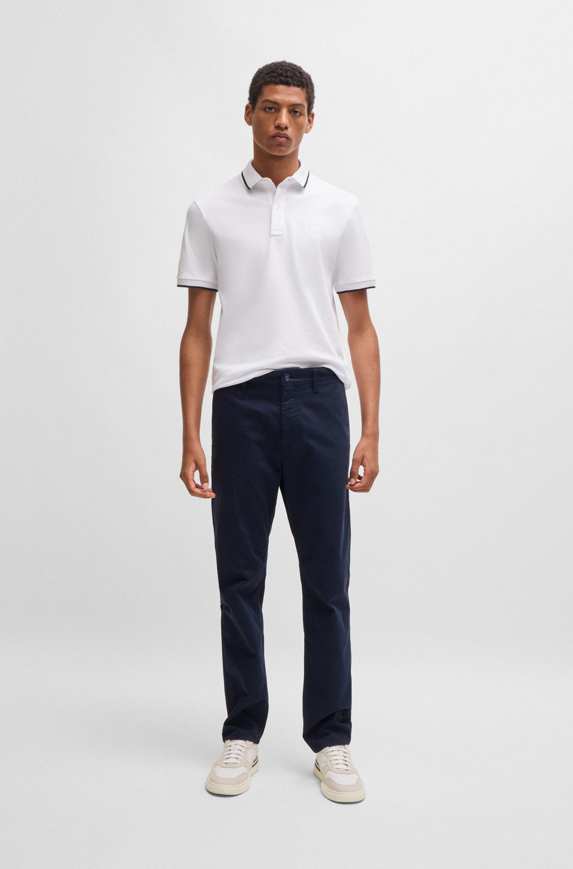 Boss Orange Poloshirt Passertip met boss badge