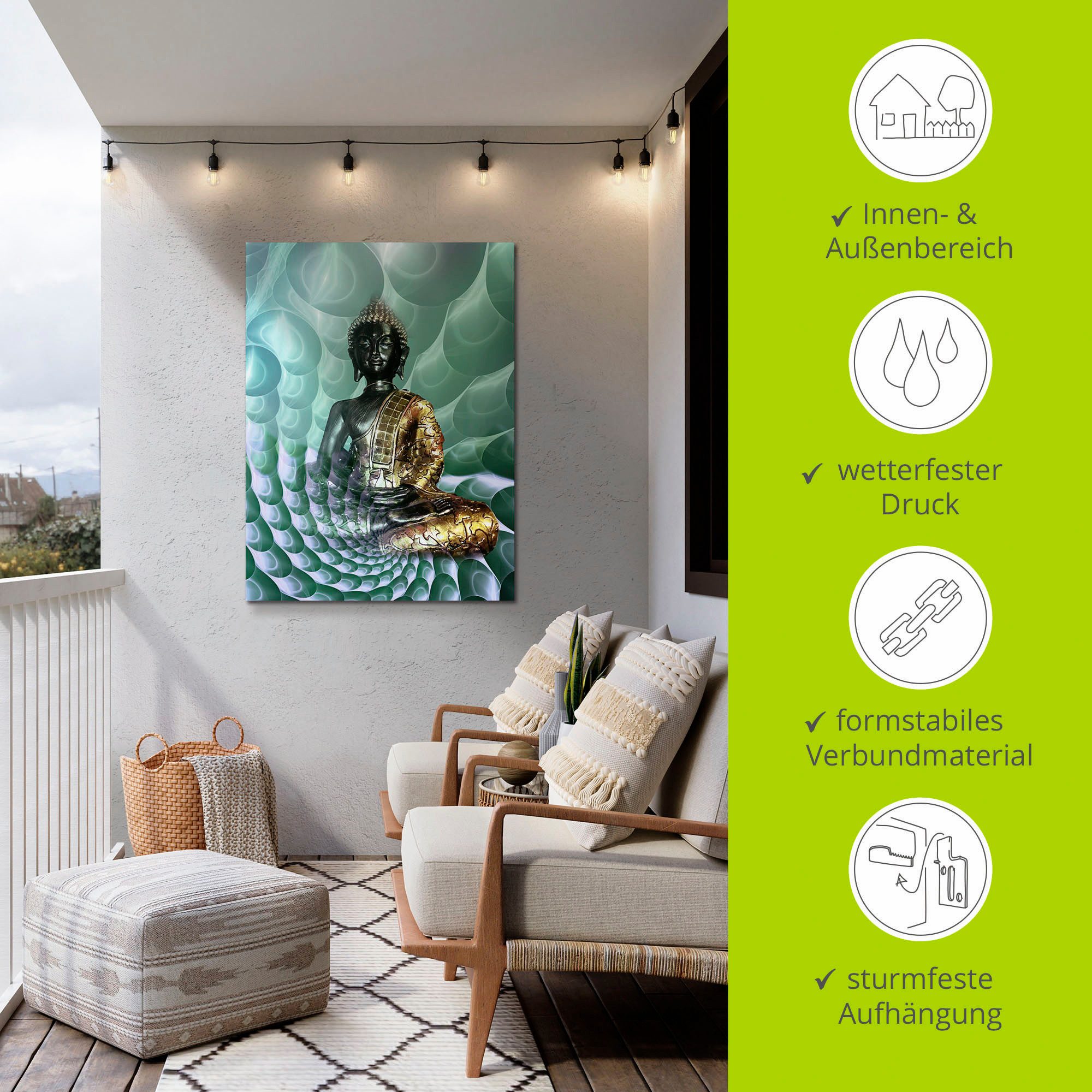 Artland Artprint Boeddha’s droomwereld CB als artprint van aluminium, artprint voor buiten, artprint op linnen, poster, muursticker