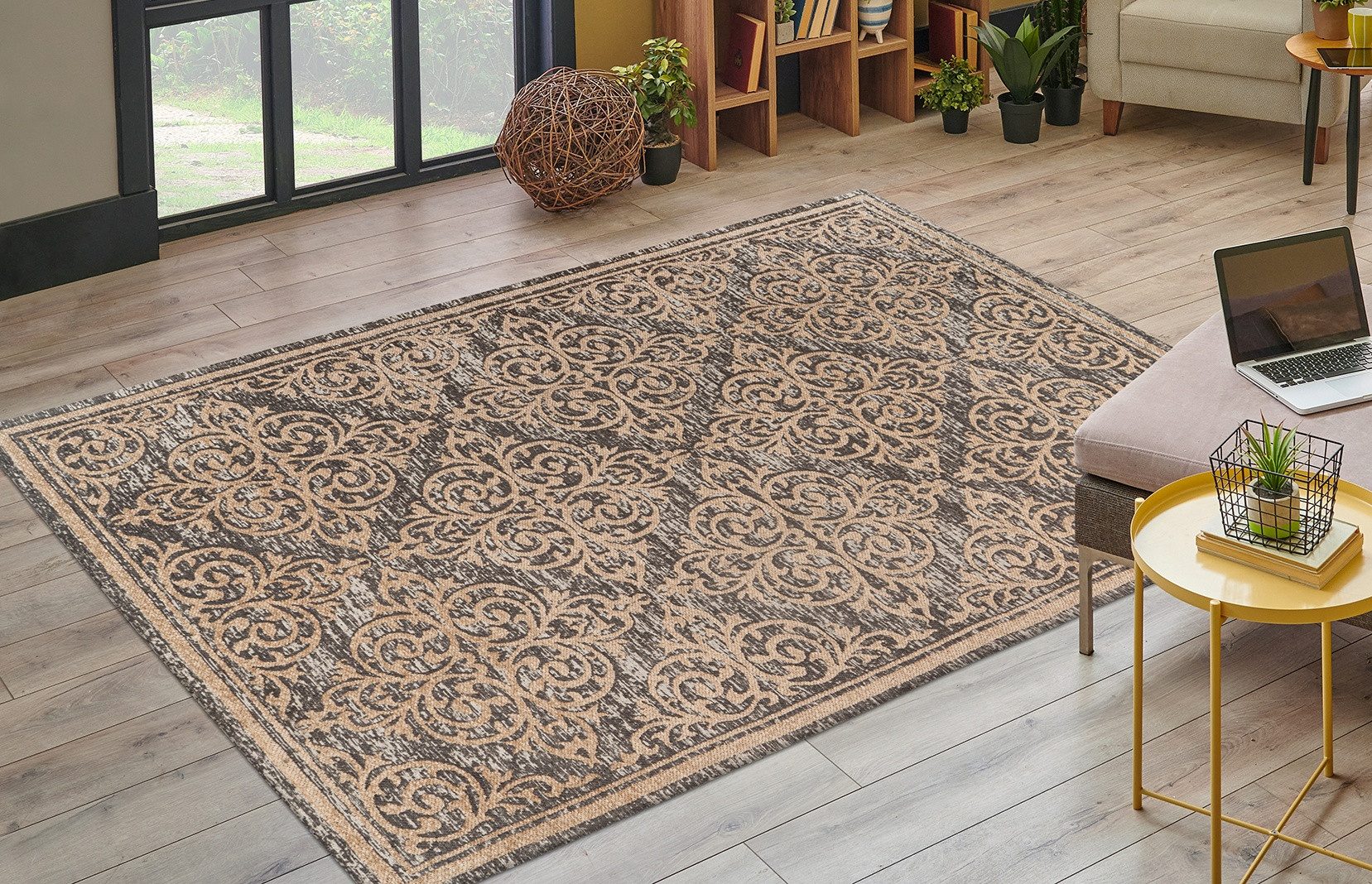 Kayoom Vloerkleed Davis 125 elegant ontwerp, onderhoudsvriendelijk, neutrale kleuren moderne vloerkleden beige
