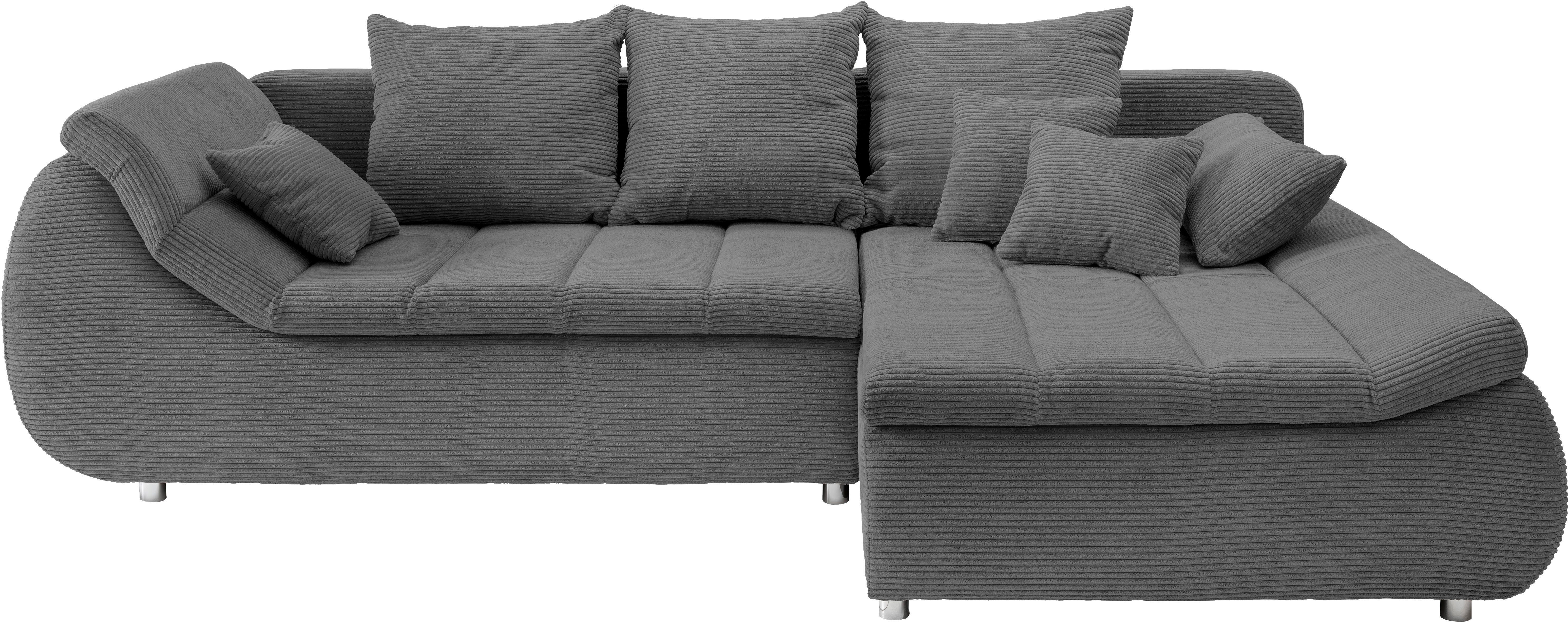 INOSIGN Hoekbank Imola elegant en comfortabel, actuele stiksels in de zitting, L-vorm