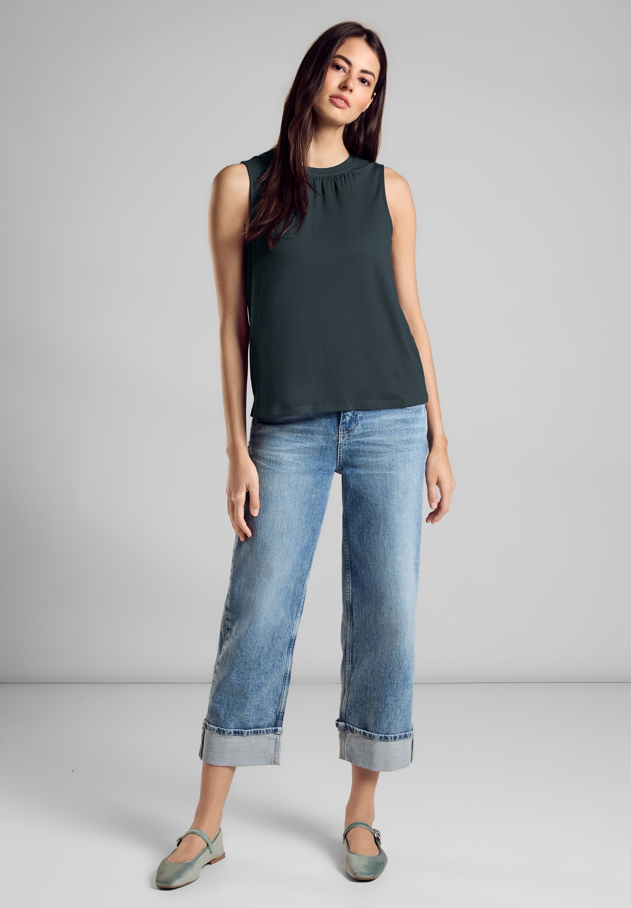 STREET ONE Shirttop van een viscose-elastaan mengsel
