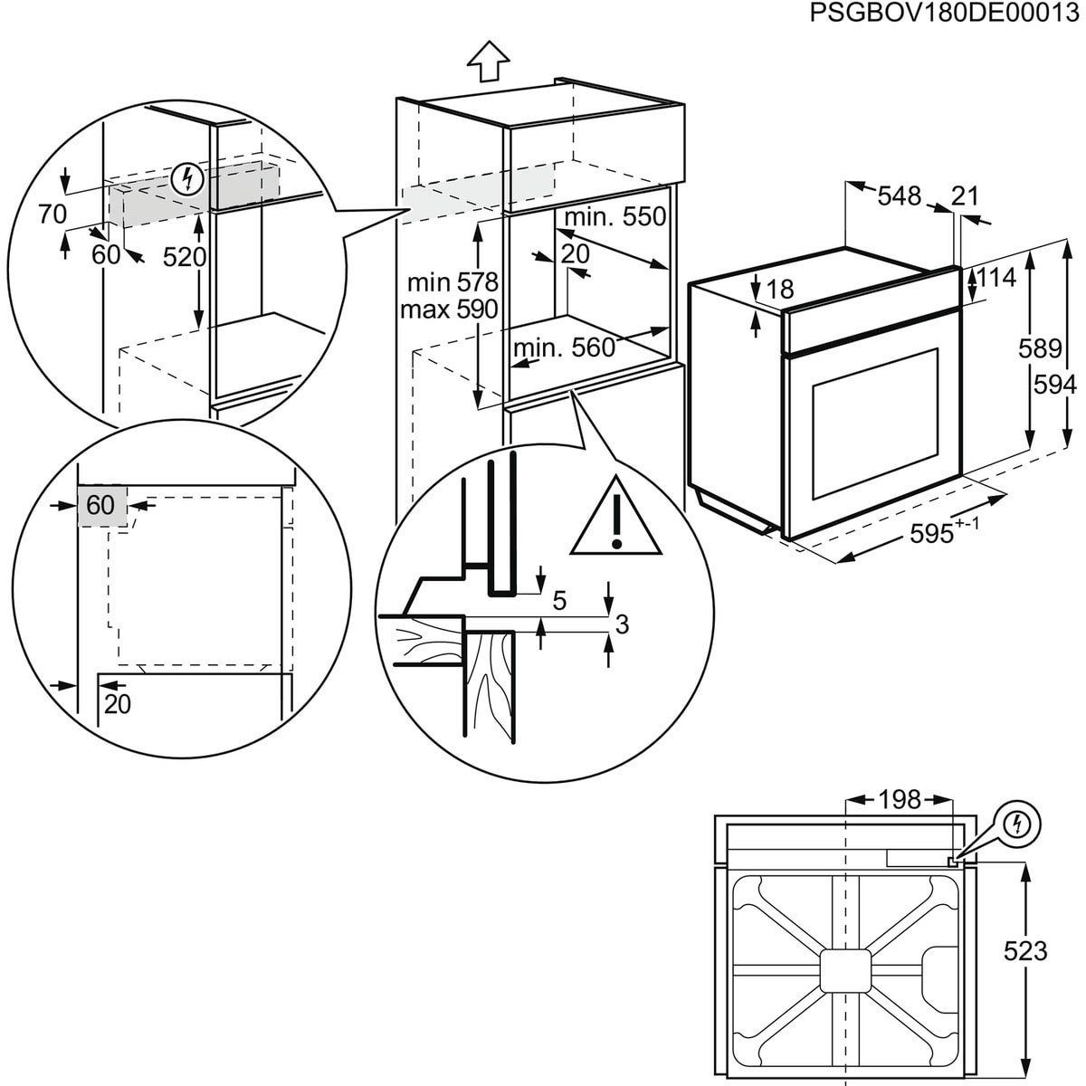 AEG Inbouw elektrisch fornuisset EES33101ZM Multifunctioneel fornuis