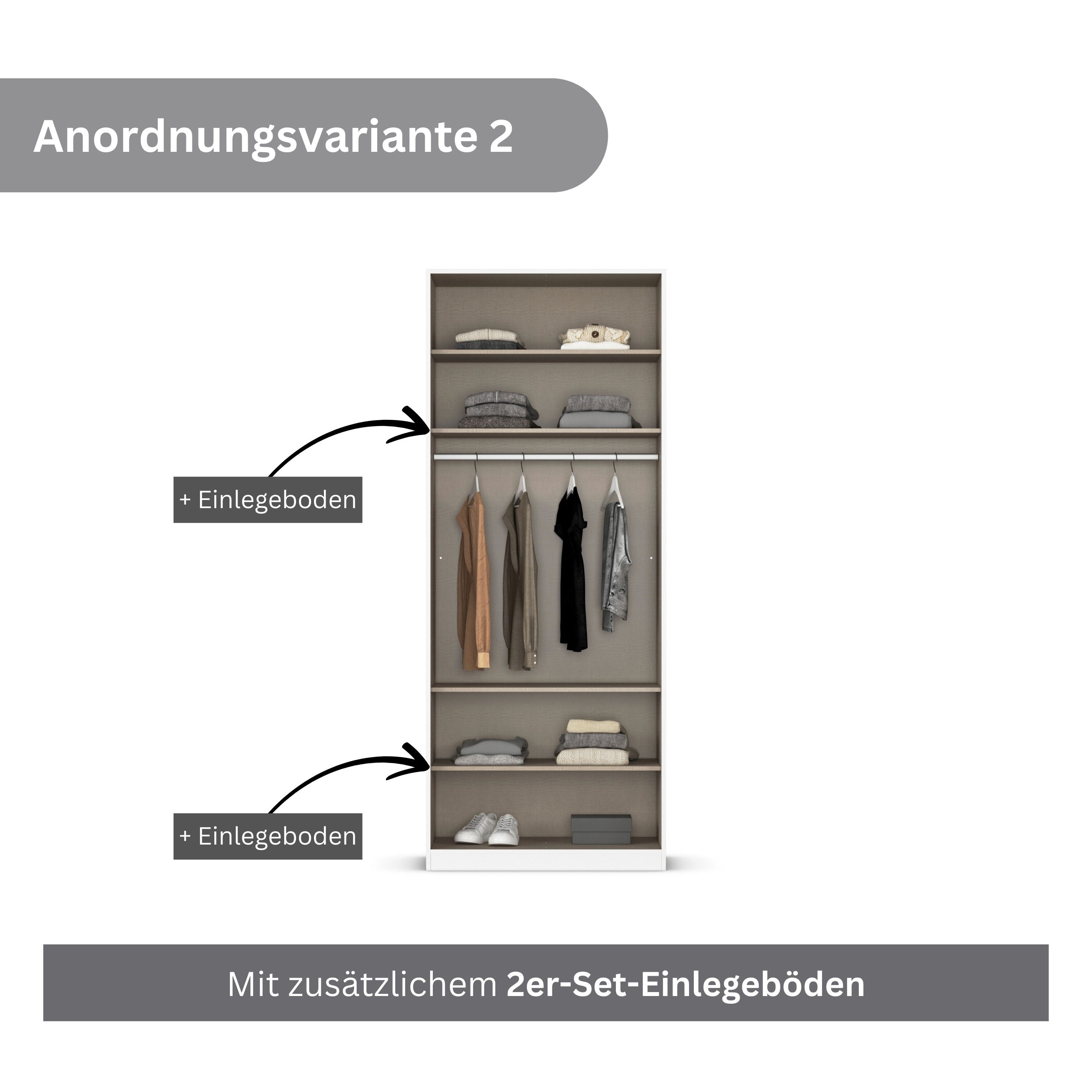 rauch Draaideurkast Kledingkasten kast garderobe AGORDO met glazen front doordachte binnenuitrusting, in 6 breedtes en 2 hoogtes made in germany