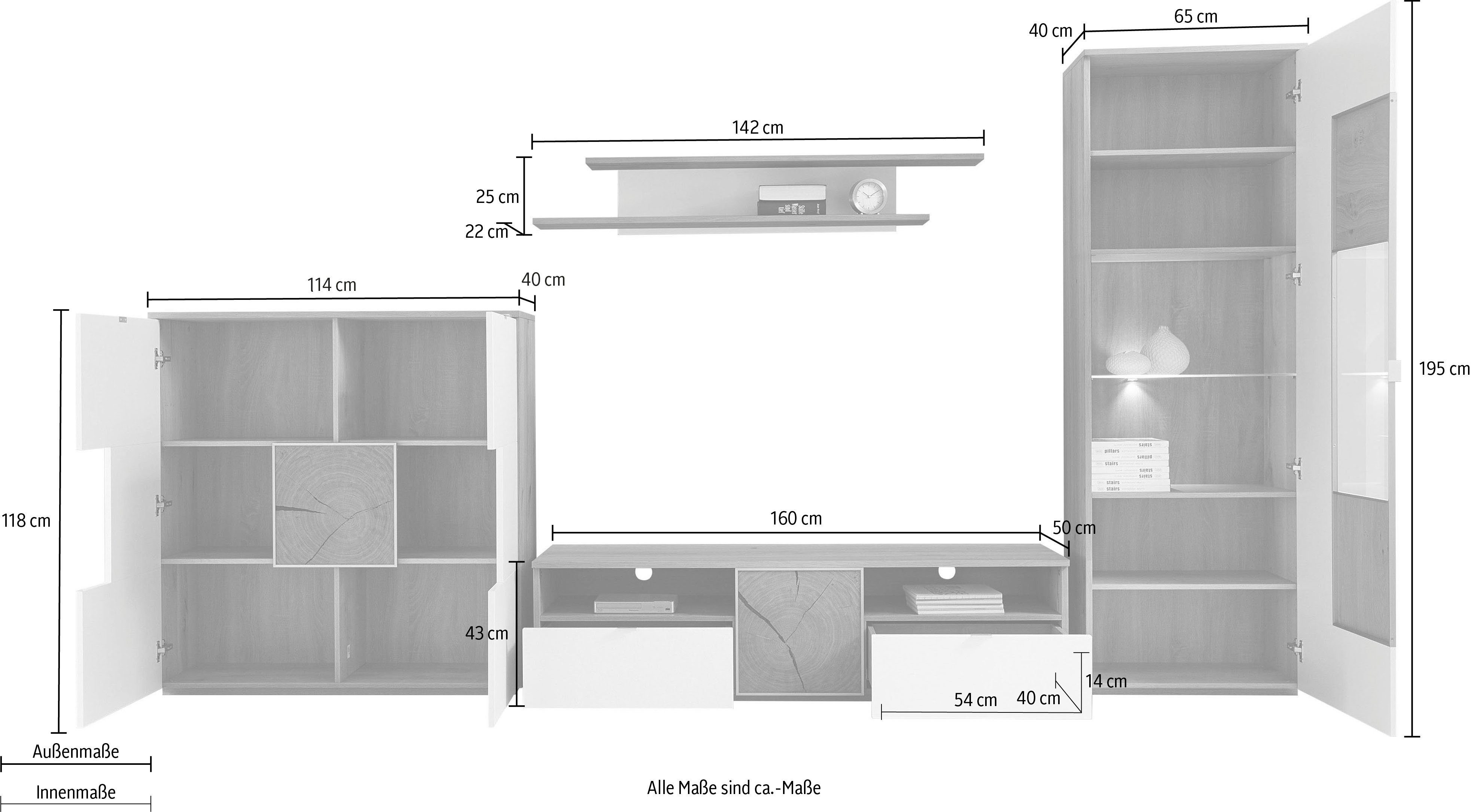 VOGL Möbelfabrik Wandmeubel (set, 4-delig)