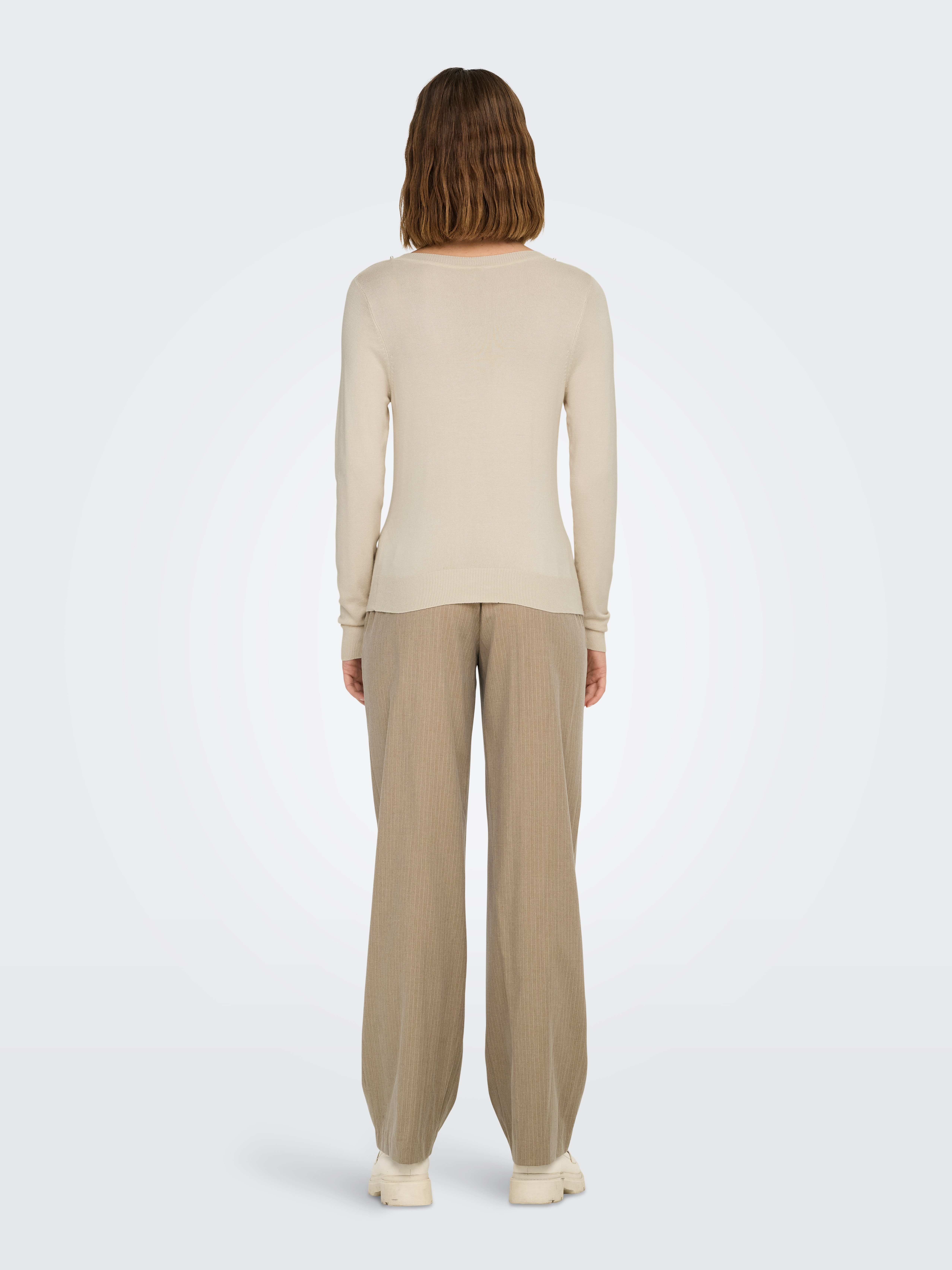 Only Gebreide trui ONLVENICE LIFE LS PEARL O-NECK CC KNT