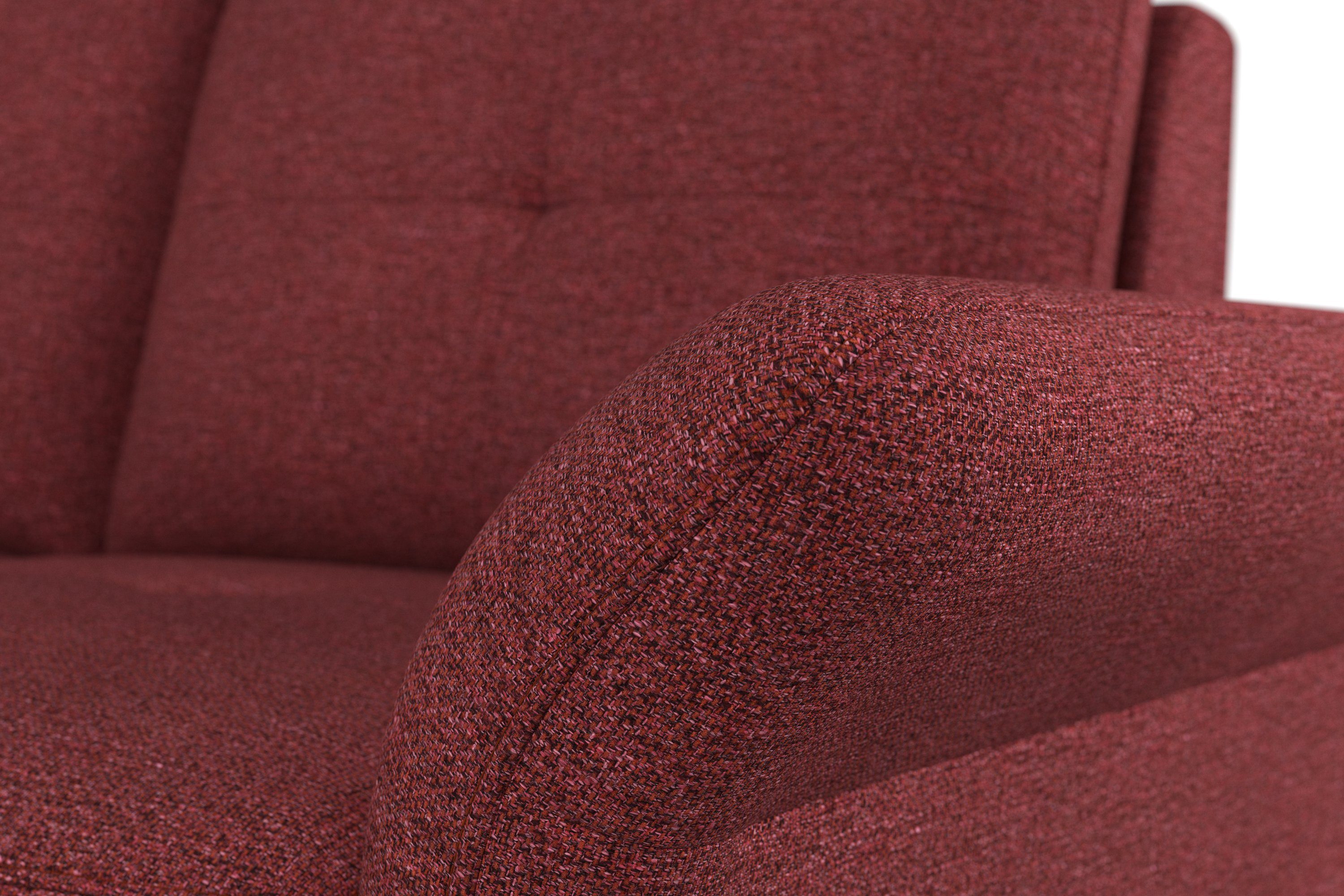 Places of Style Hoekbank Calando L-vorm naar keuze met slaapfunctie, bedkist en armleuning