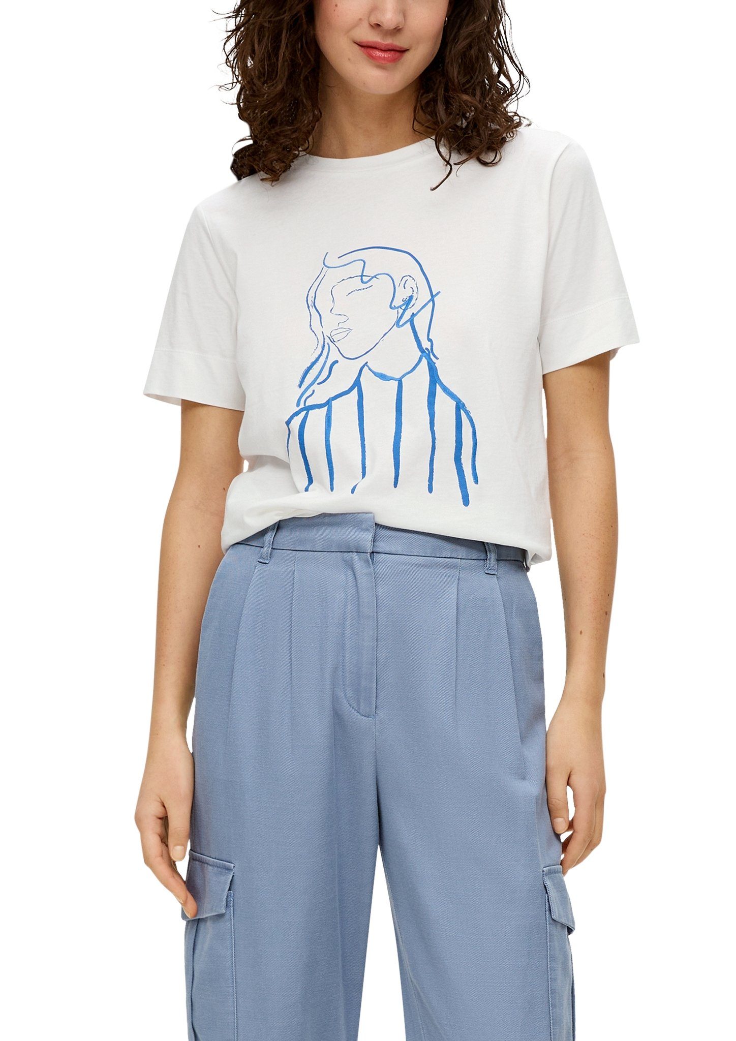 S.Oliver RED LABEL T-shirt met motiefstitching