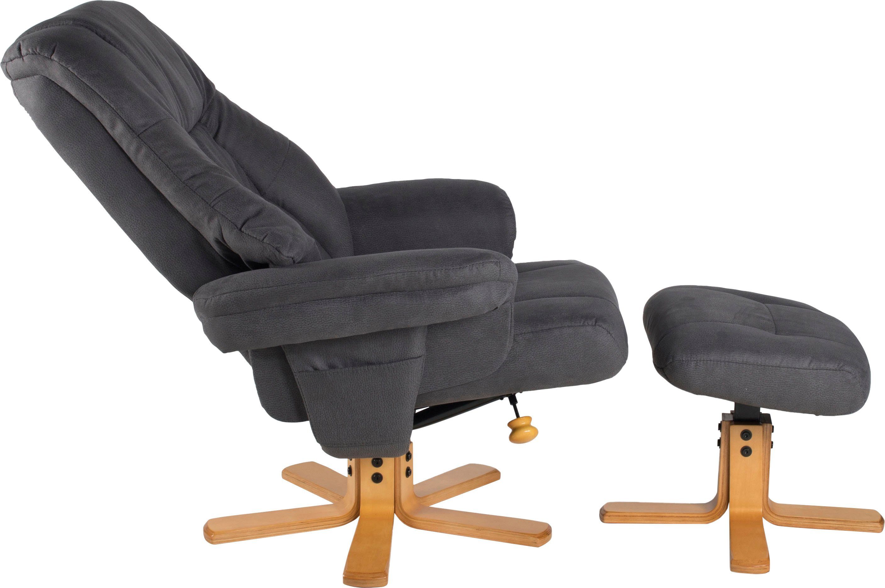 Duo Collection Relaxfauteuil Bordeaux met voetenbank en relaxfunctie, 360 graden draaibaar