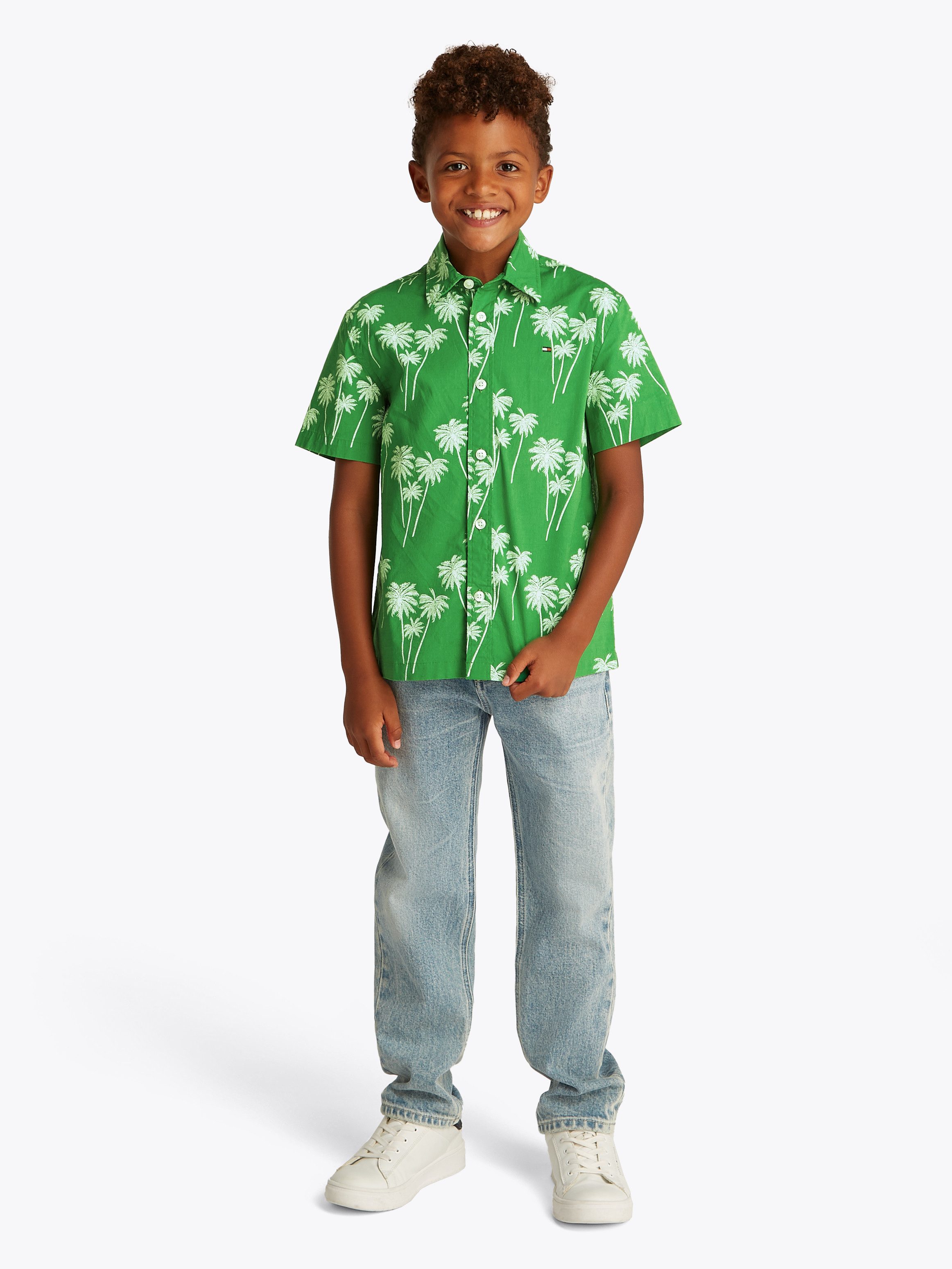 Tommy Hilfiger Shirt met korte mouwen STRETCH POPLIN PRINTED SHIRT SS