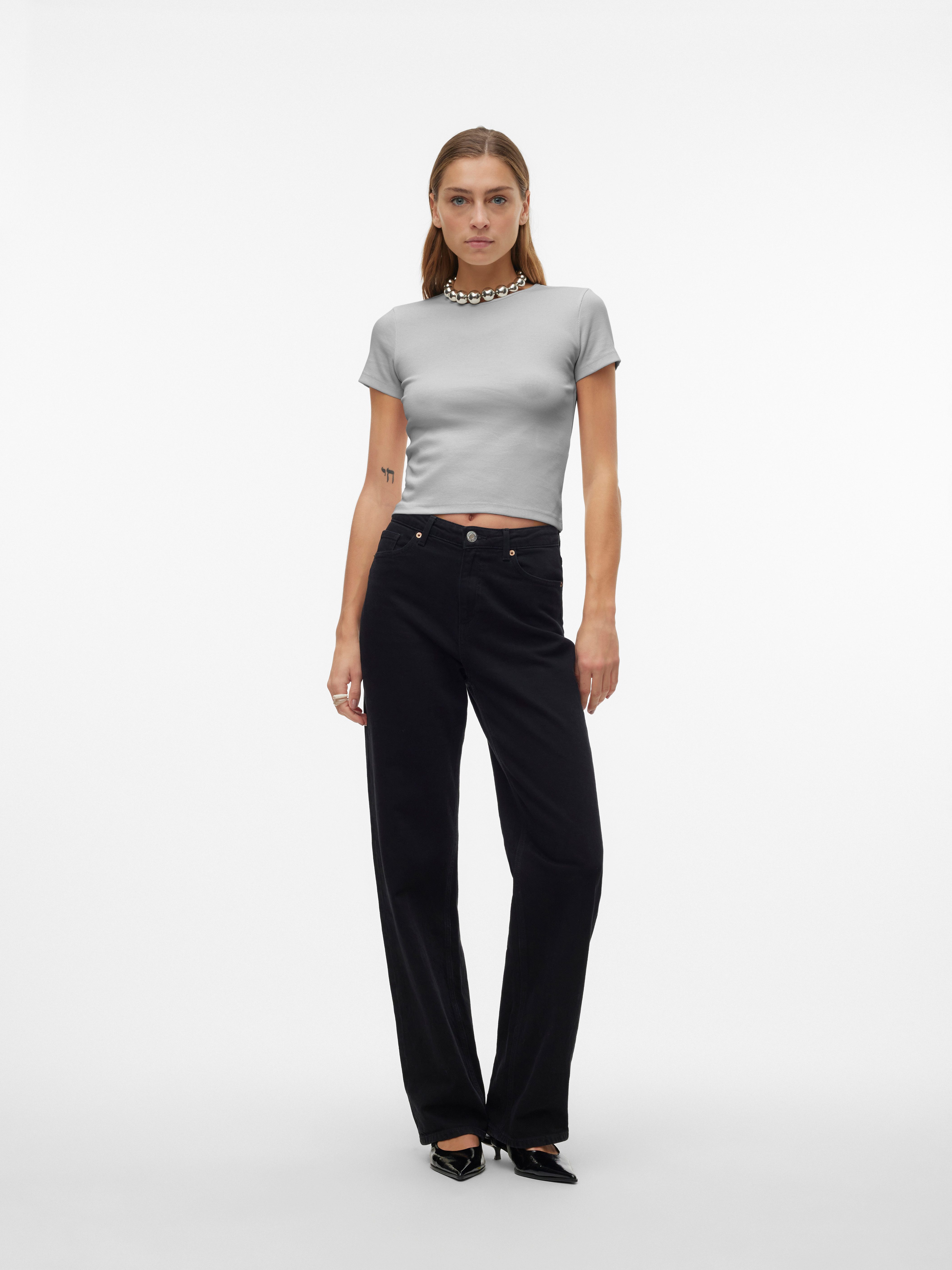 Vero Moda Shirt met ronde hals VMCHLOE SS SHORT TOP JRS NOOS