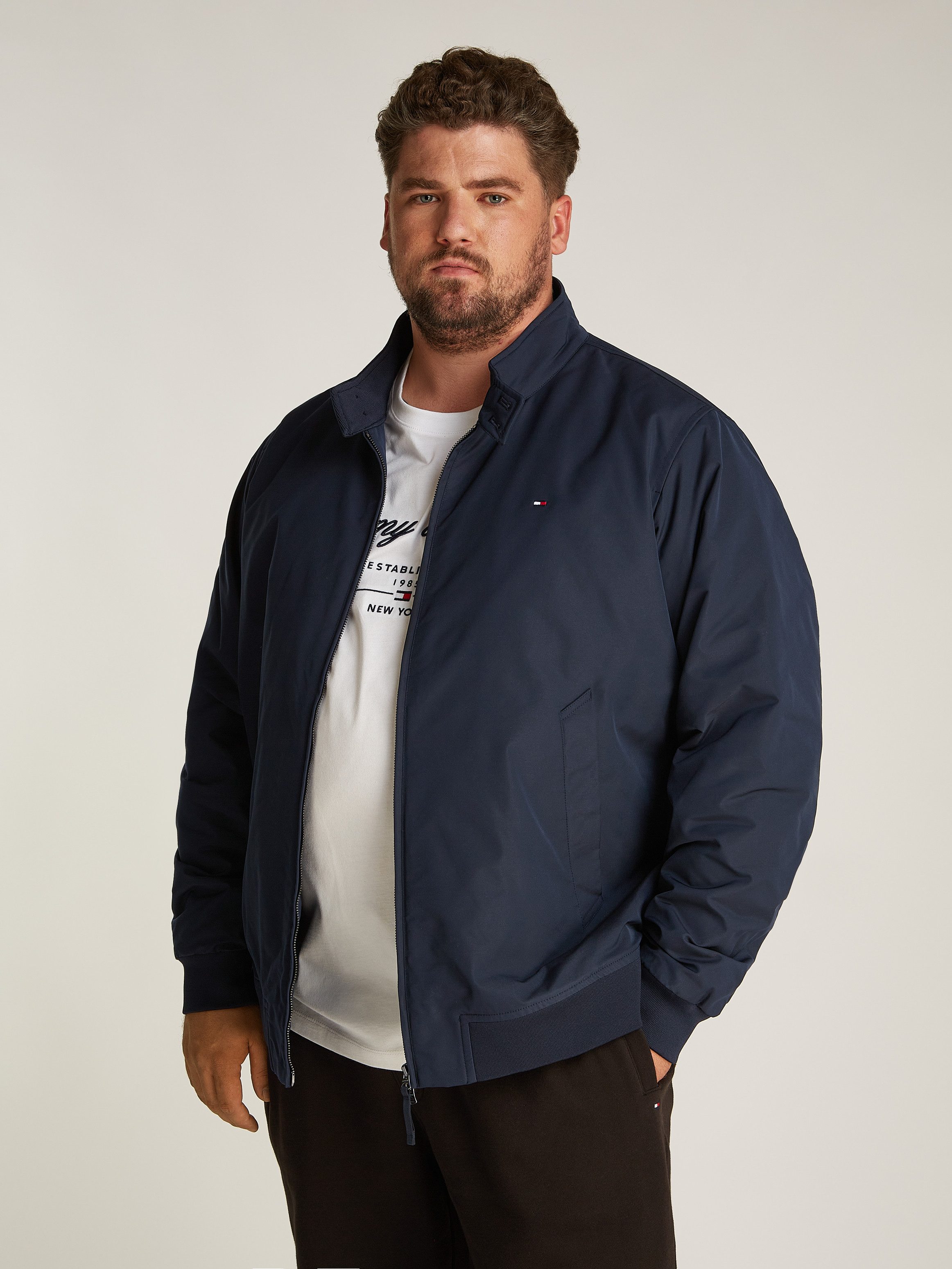 Tommy Hilfiger Allweatherjack BT-HARRINGTON JACKET-B in grote maten, logoborduring