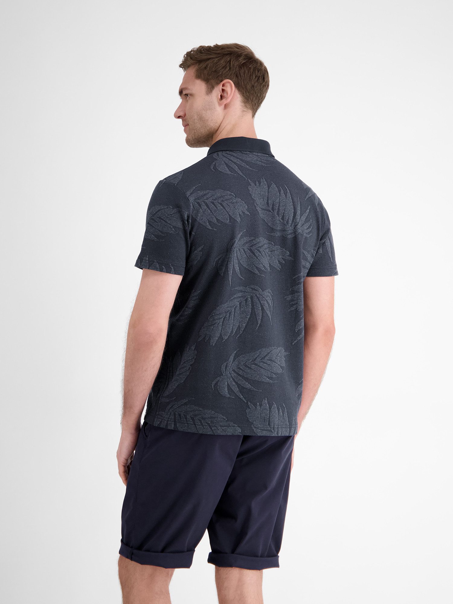 Lerros Poloshirt LERROS jacquard poloshirt voor heren