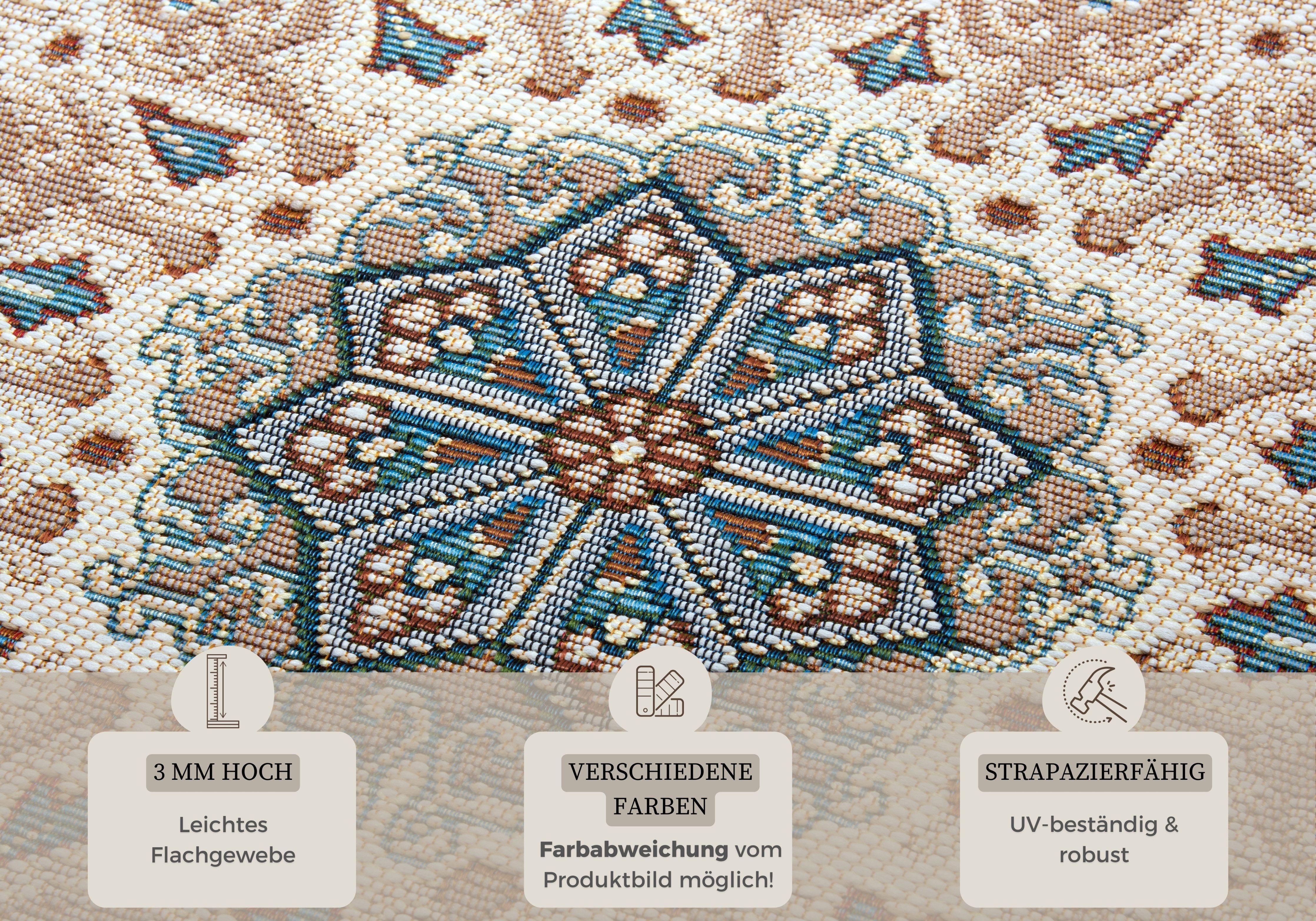 HANSE Home Vloerkleed Kadi In-& Outdoor, Tapijt, Weerbestendig, Balkon, Tuin, Woonkamer, Orient