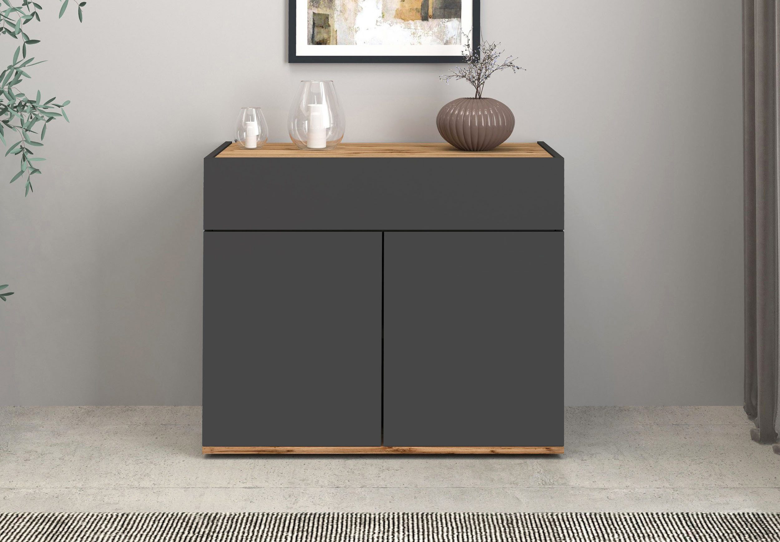 INOSIGN Dressoir Garda, Ladekast, Kast, Buffet 2 deuren, 1 lade, greeploos breedte 80,9 cm