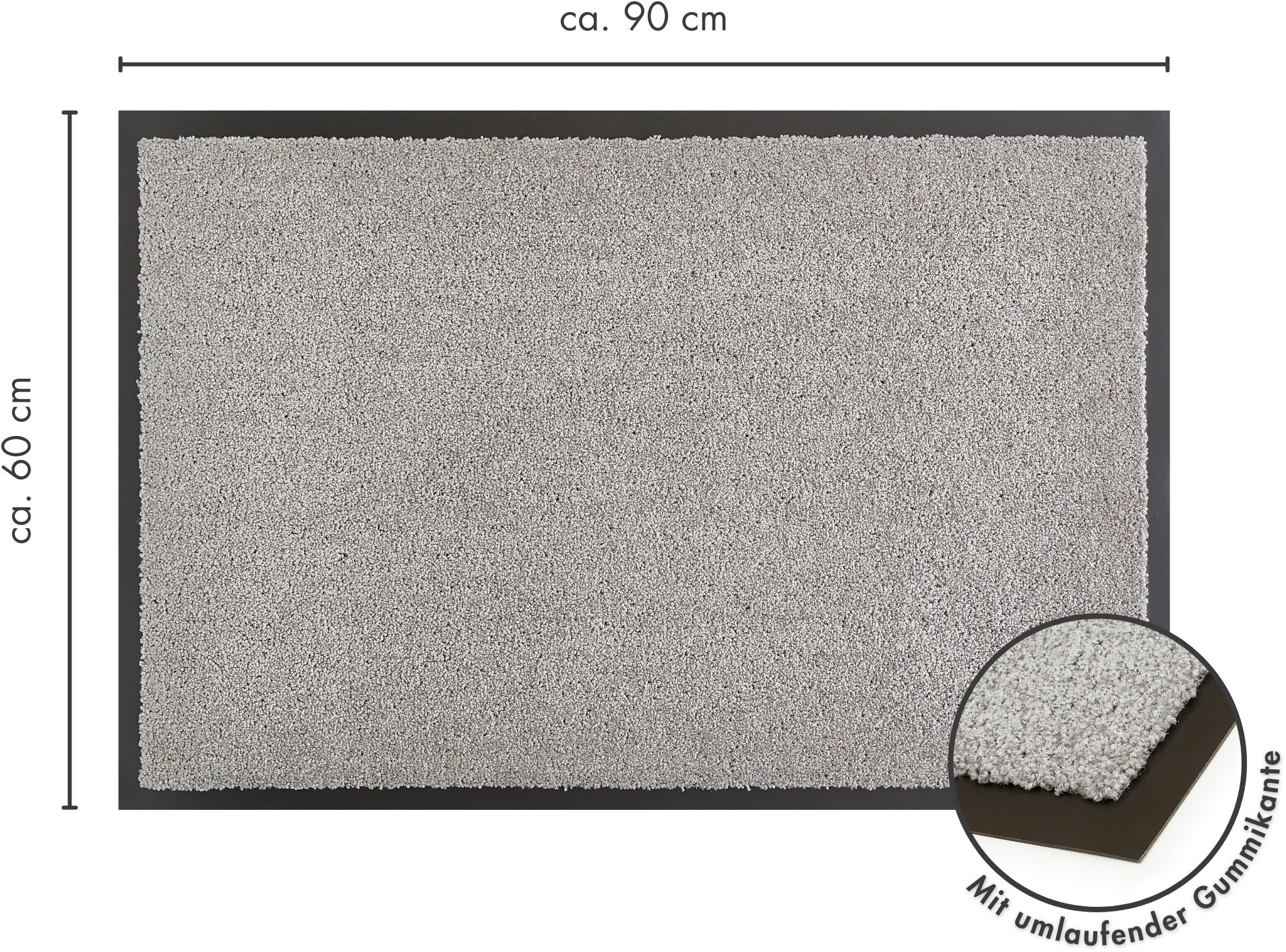 my home Mat Emil, Made in Netherlands Vuilvangmat, uni kleuren, antislip, wasbaar (handwas)