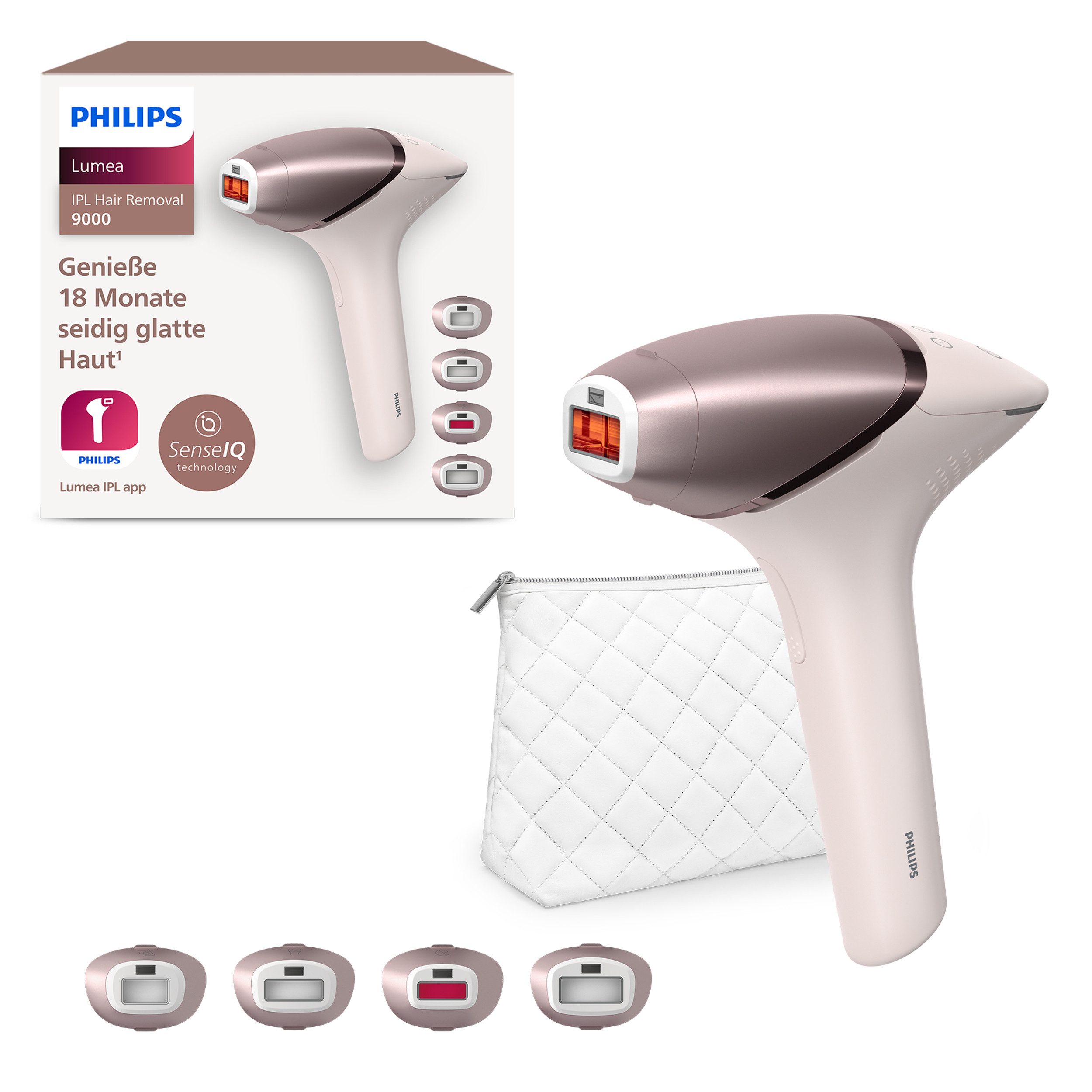 Philips IPL-ontharingsapparaat Lumea S9000 BRI958/00 4 opzetstukken (oksels, bikinilijn,...