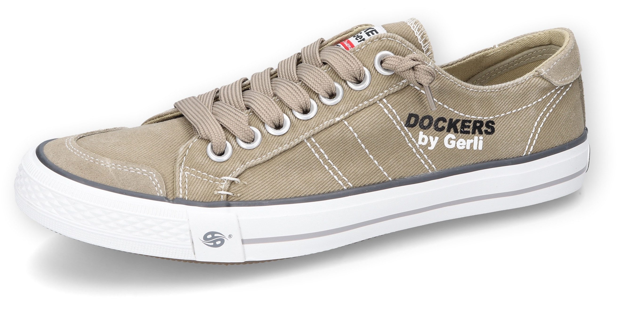 Dockers by Gerli Slip-on sneakers , vrijetijdsschoen, retro sneaker, fake veters, in coole jeanslook