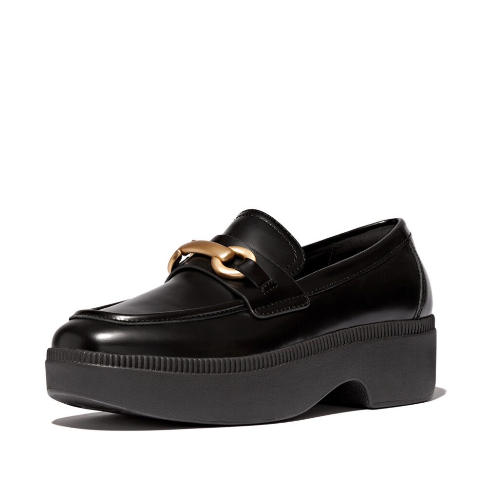 Fitflop Loafers Chunky Snaffle Box Loafer, instapschoen met mooie siergesp, smalle vorm