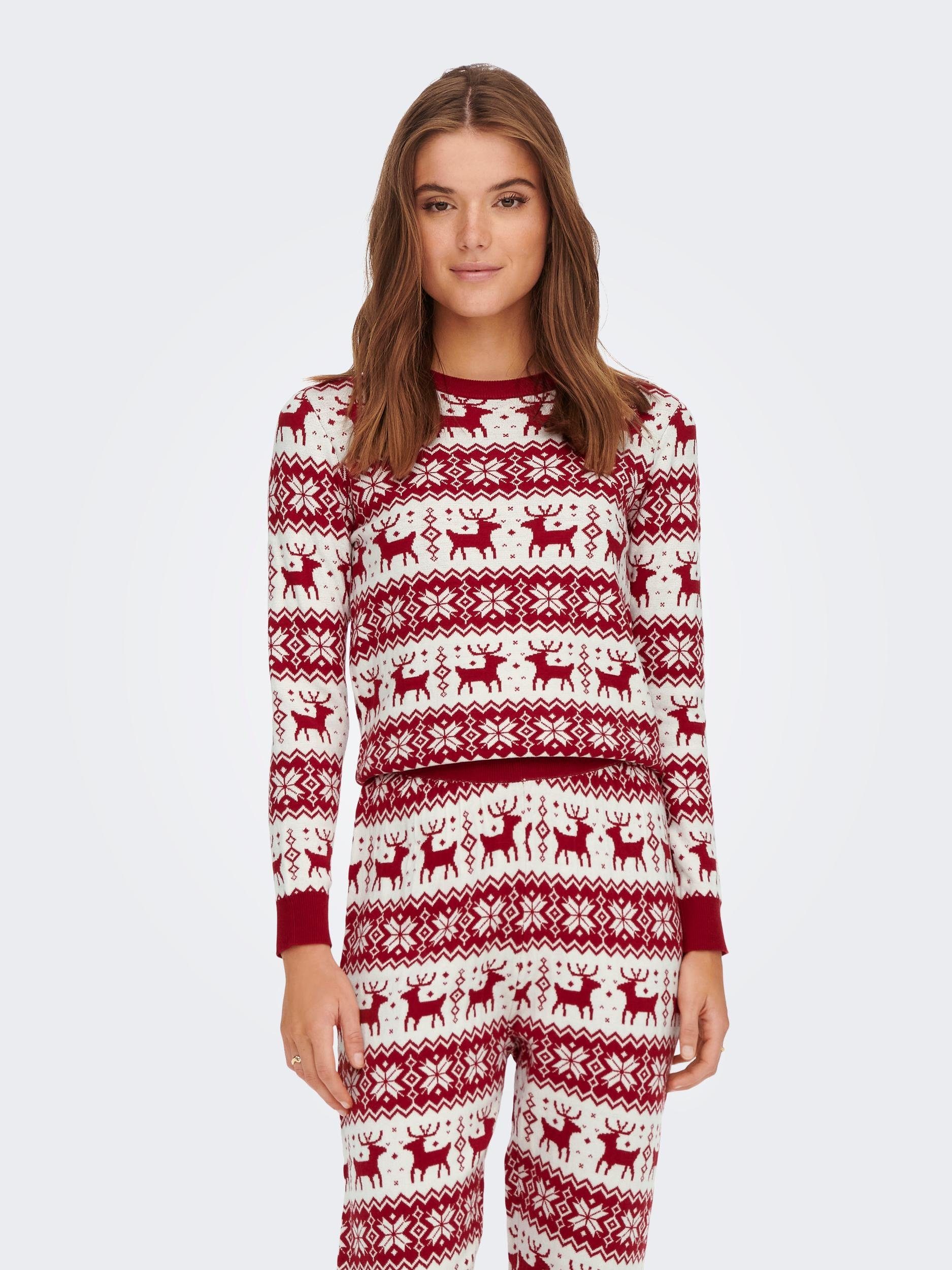 Only Kersttrui ONLXMAS COMFY SNOWFLAKE L/S PULLOVER KNT