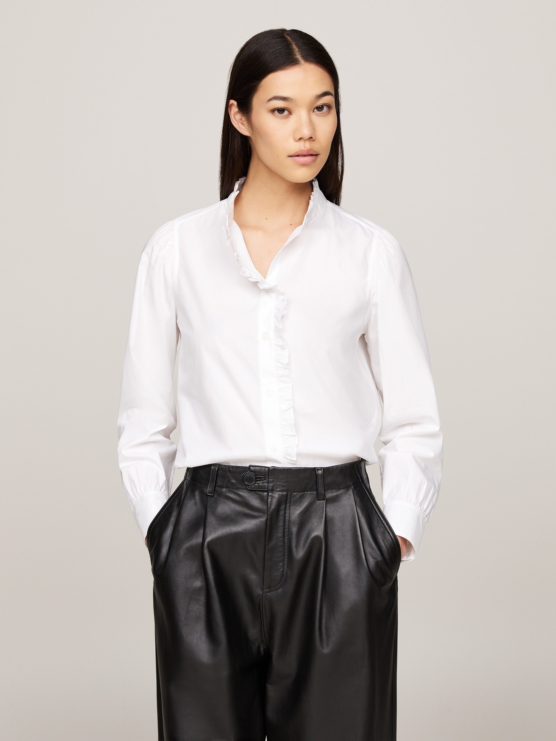 Tommy Hilfiger Shirtblouse COTTON FRILL RELAXED SHIRT